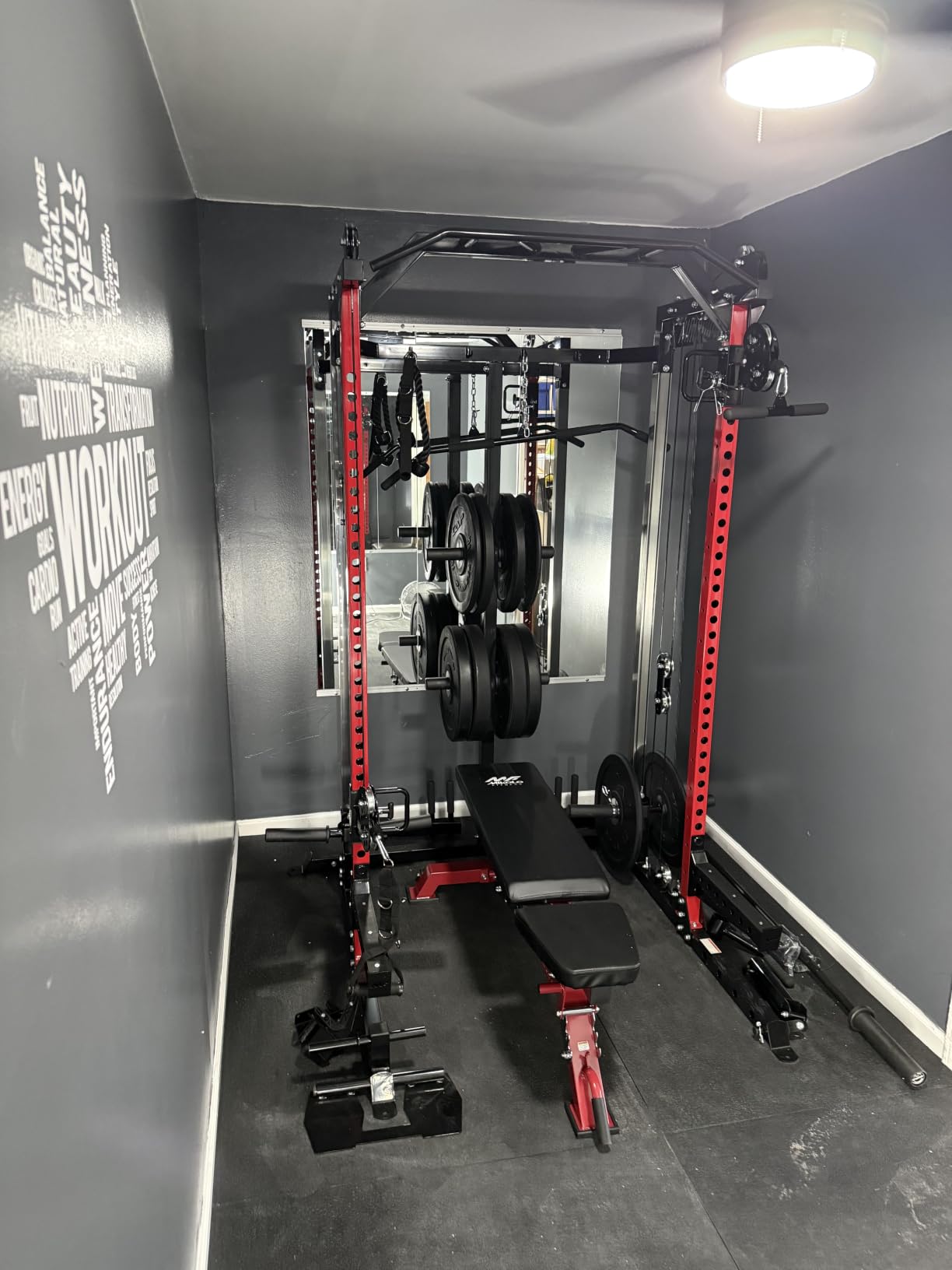 Mikolo HR06 Power Cage with Aluminum Pulleys, 2000LB Power Rack with Independent Dual Pulley System, Multi-Function Home Gym Workout Machine for Cable Crossover customer photo 2