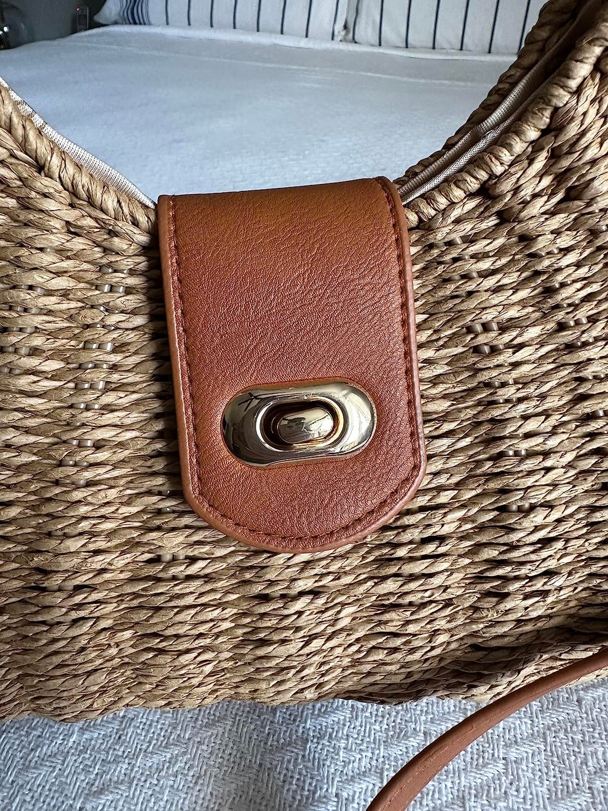 Summer Straw Bag for Women Straw Hand-woven Top-handle Handbag Crossbody Tote Clutch Bags for Travel customer photo 1