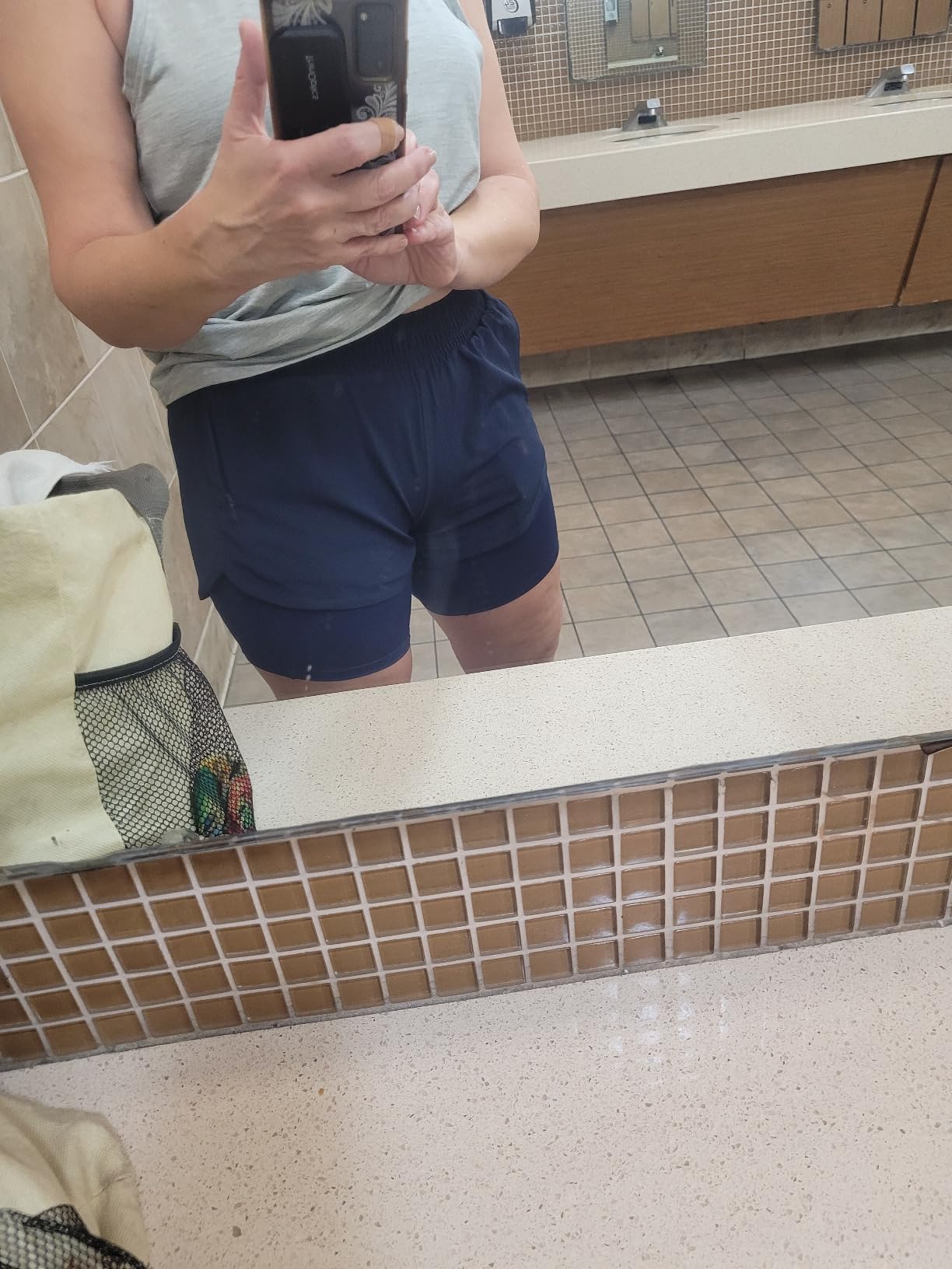 Stelle Women's 2 in 1 Athletic Running Shorts with Liner and Zip Pockets customer photo 2