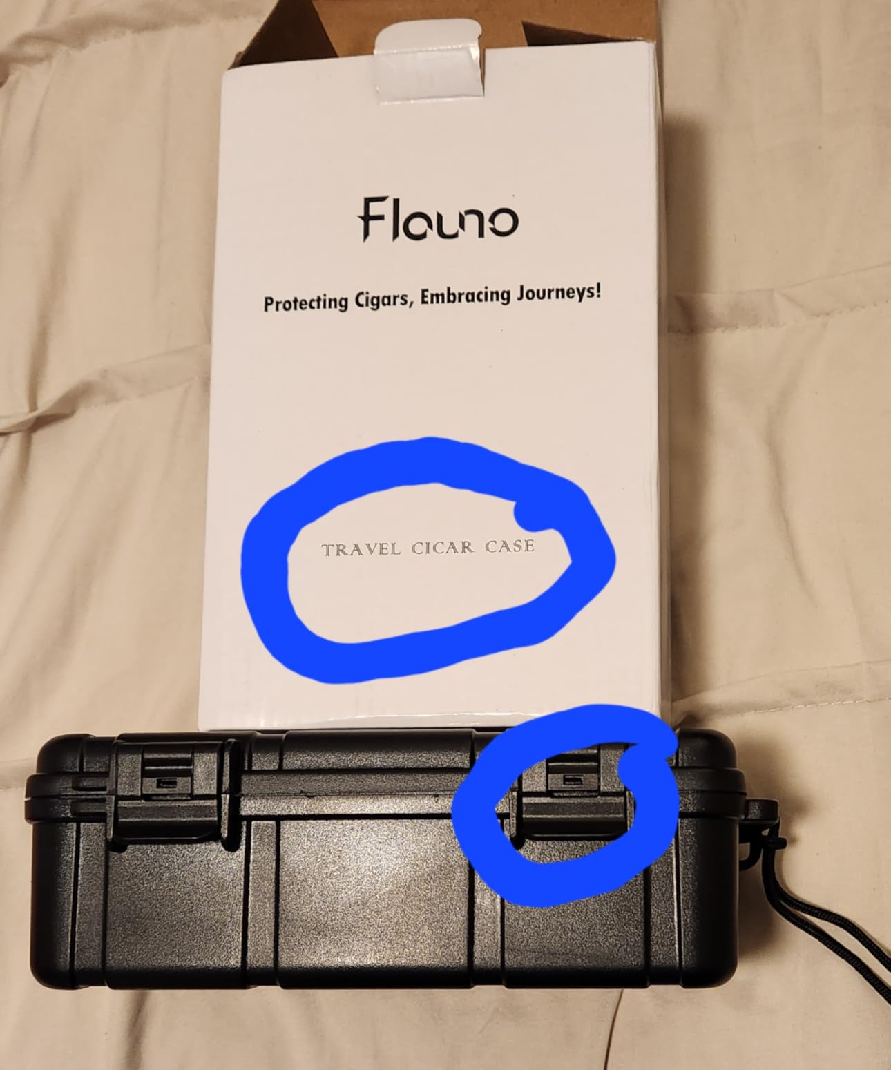 Flauno Travel Cigar Humidor Case - Portable Cigar Box with Humidifier Disc & Cigar Cutter | Waterproof | Airtight | Durable (Holds up to 10 Cigars) customer photo 1