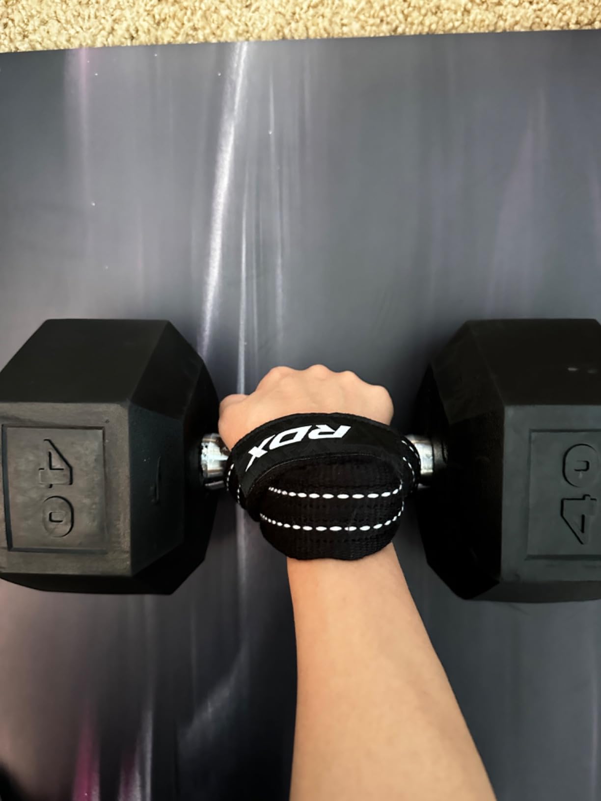 RDX Weight Lifting Straps Figure 8, Anti Slip Strap with cuffs wrist Support for Gym Workout Deadlift Powerlifting Bodybuilding Weightlifting customer photo 1