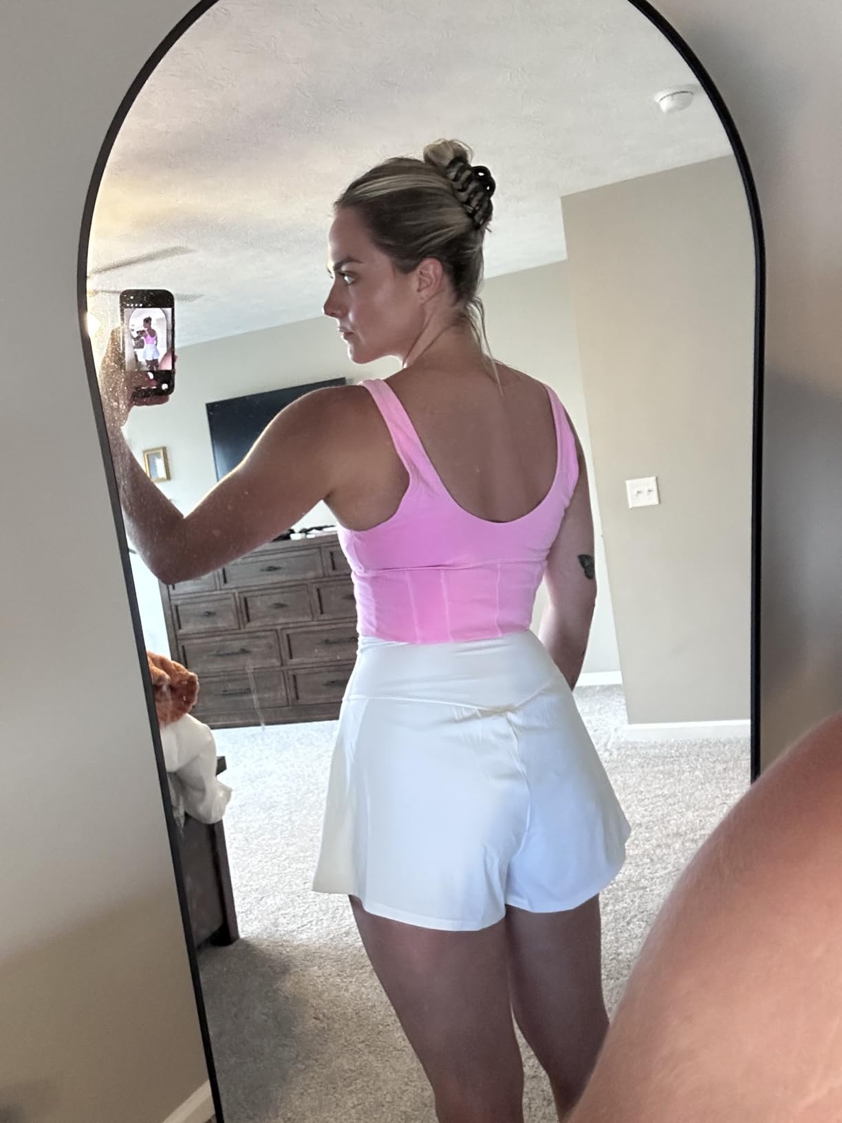 FireSwan Crossover Athletic Shorts for Women 2 in 1 Flowy Running Shorts with Pockets Spandex Butterfly Workout Tennis Skorts customer photo 2