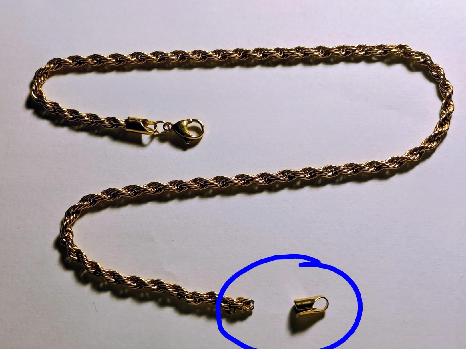 Fiusem 18K Gold Plated Rope Chain for Men customer photo 2