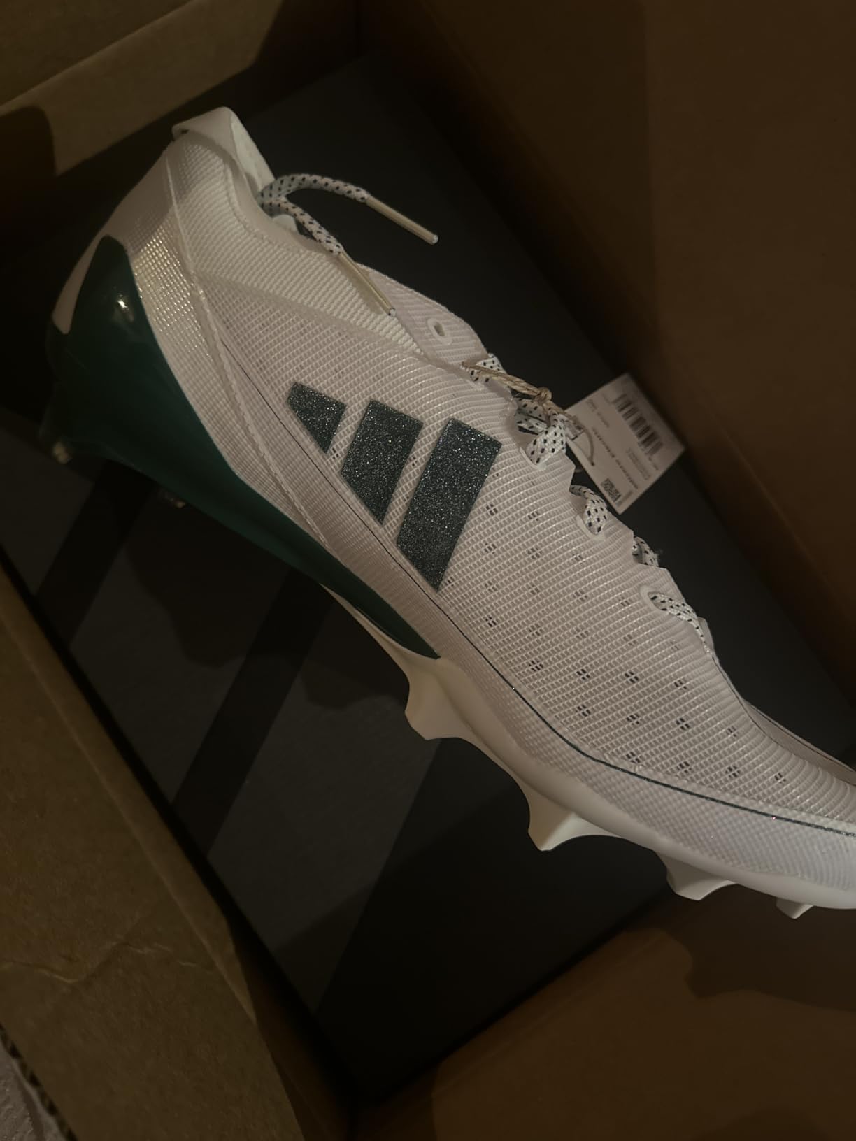 adidas Mens Adizero Electric American Football Sneakers Shoes - White customer photo 1
