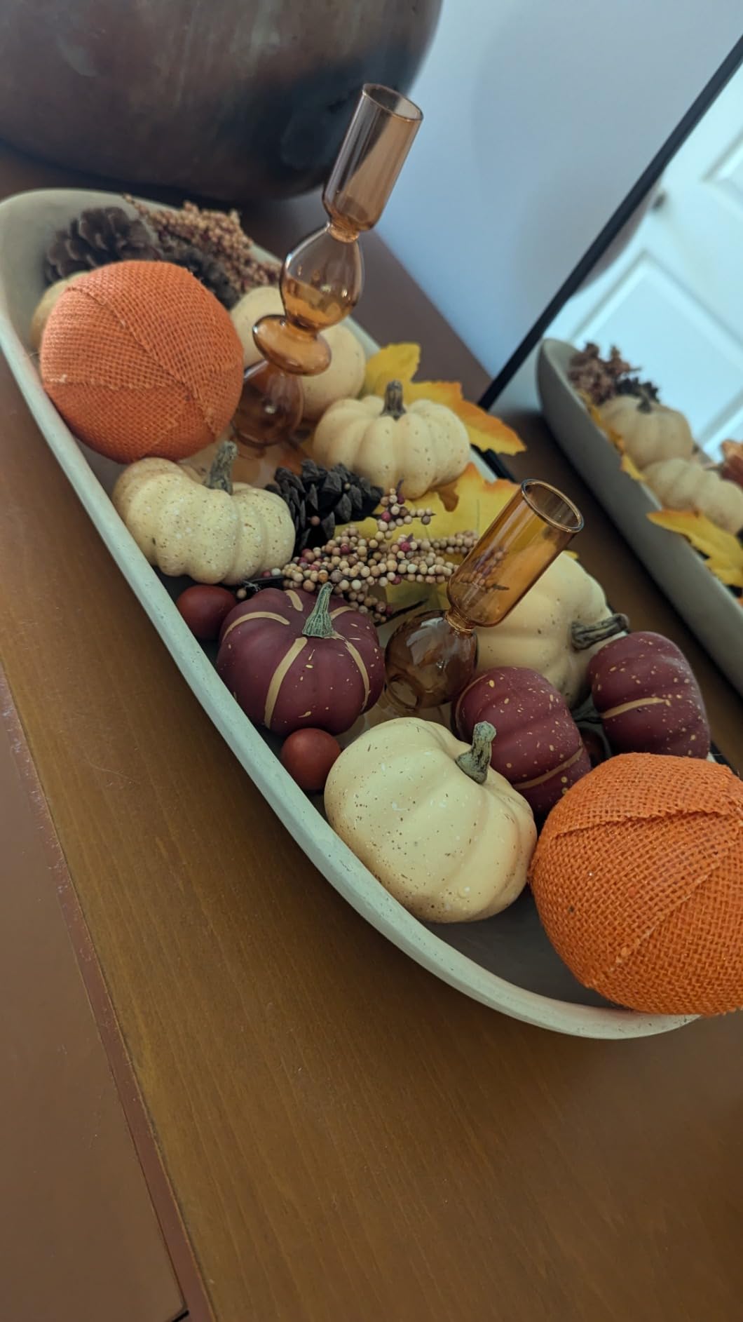 Artgar Pumpkin Decor Set, 23 PCS Fall Harvest Bowl Filler Decorations | Including Mini Pumpkins, Acorns, Pinecones, Berries Maple Leaves for Home Table Wedding DIY Fall Halloween Thanksgiving Decor customer photo 2