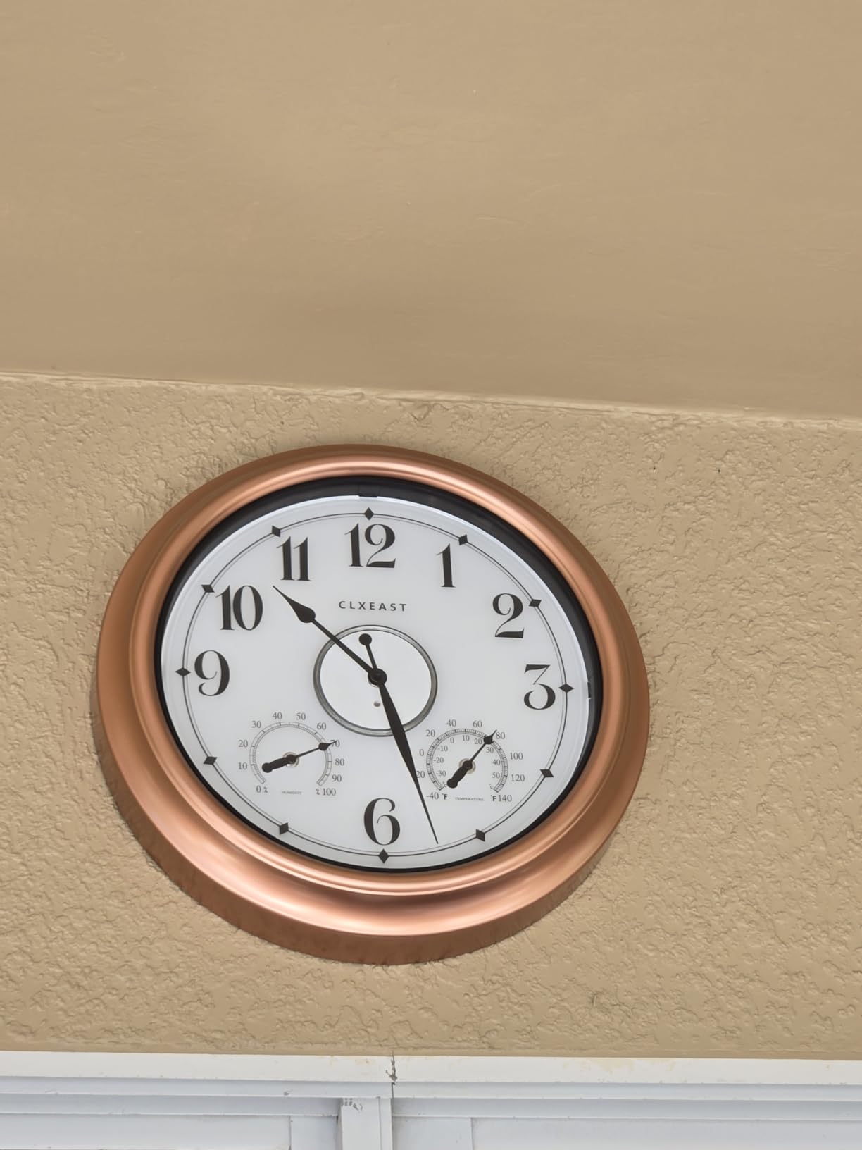 CLXEAST 18 Inch Large Illuminated Outdoor Clocks Waterproof | IP65 Weatherproof, Thermometer & Hygrometer Combo, Accurate & Easy to Read for Patio, Pool & Home Decor customer photo 1