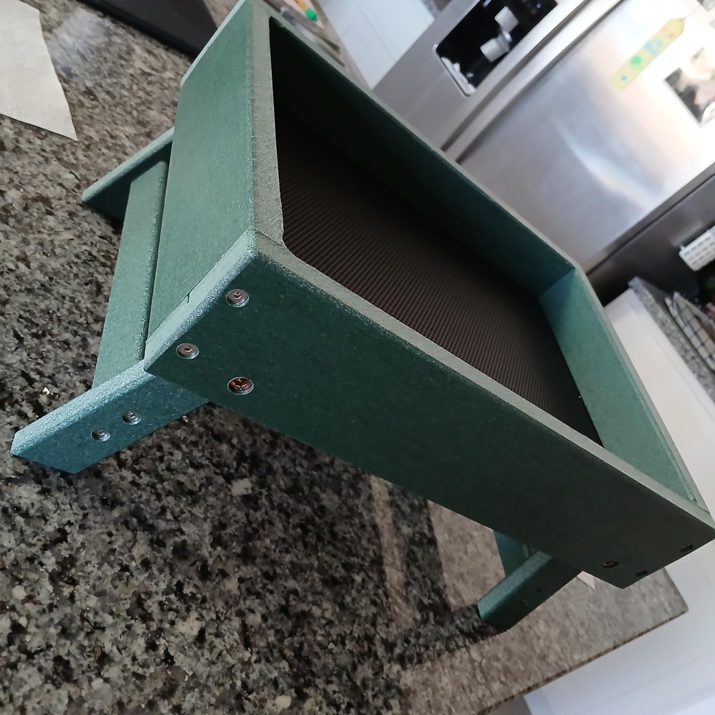 Kingsyard Ground Bird Feeder, Elevated Tray with Recycled Poly Lumber | Metal Mesh Base, Quick Drainage, Foldable Legs for Easy Storage, 5 Lbs Seed Capacity, Weather Resistant, Easy to Clean, Brown customer photo 2