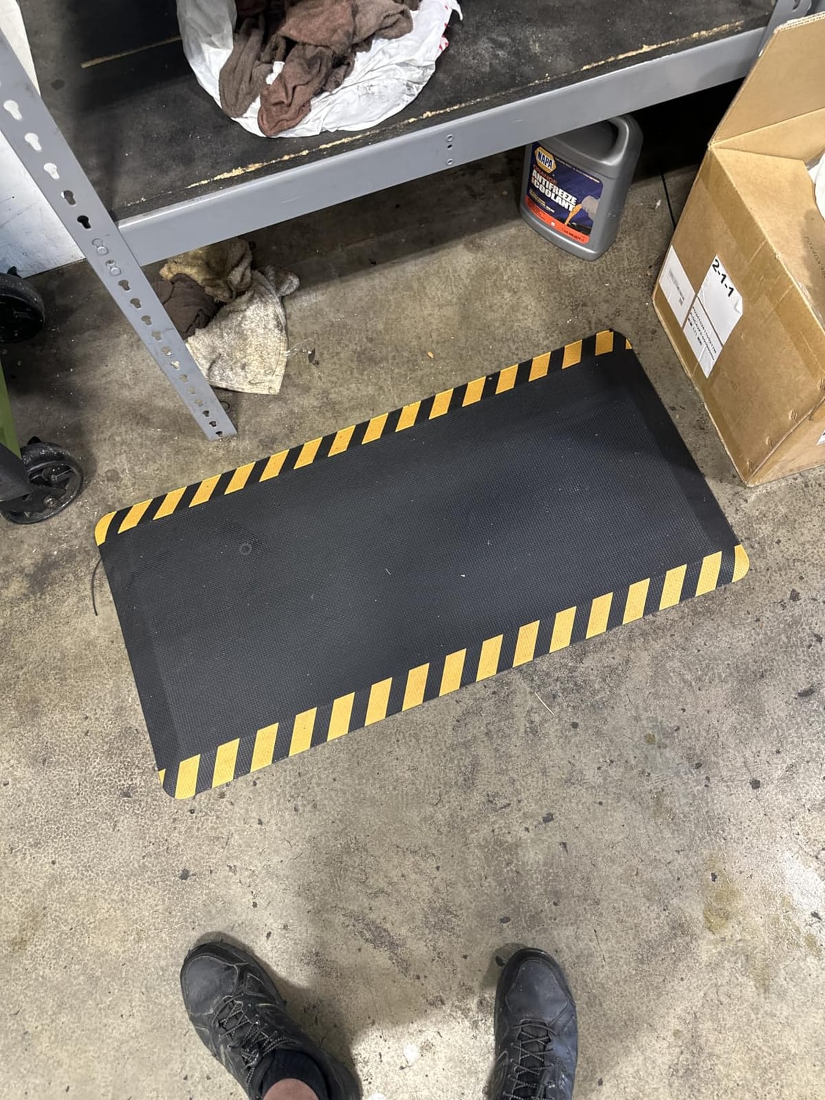 FEATOL Anti Fatigue Mat Industrial, Ergonomic Standing Floor Mat for Work for Stand -Safety Support for Leg & Back Pain (Yellow Border, 20