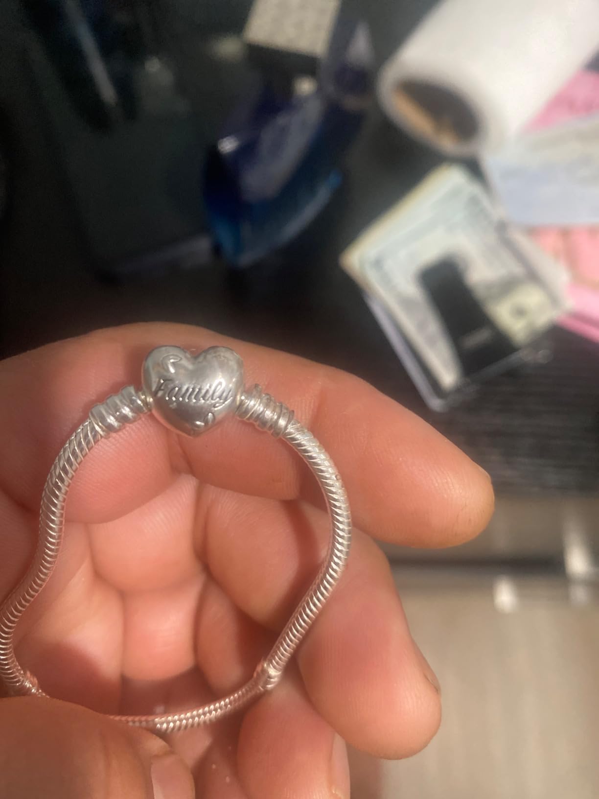 PANDORA Moments Family Tree Heart Clasp Snake Chain Bracelet customer photo 2