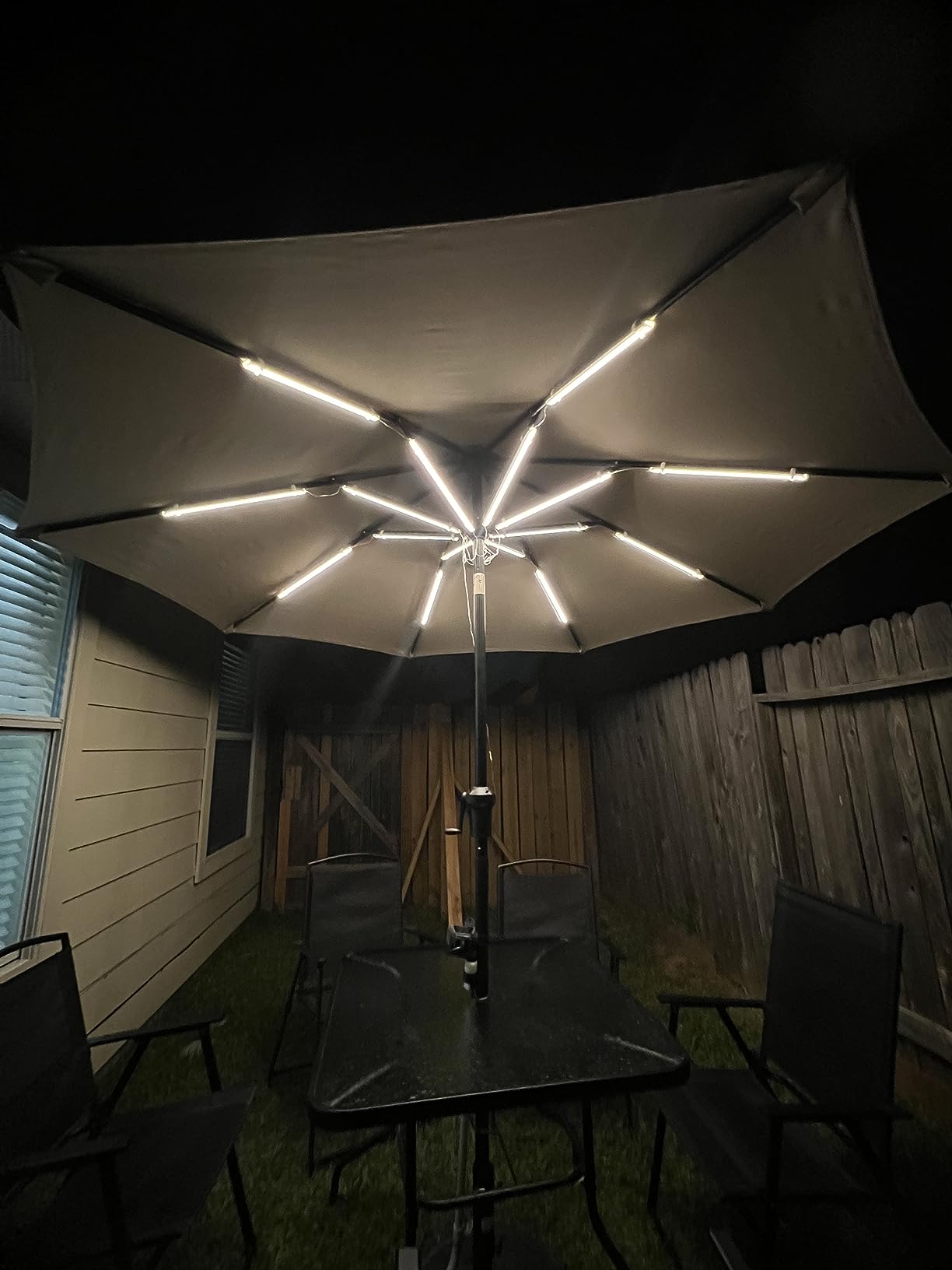 Outdoor Patio Umbrella Lights, 1000 Lumens 15W Warm White LED, Waterproof with Dimmable Timer l Umbrella Pole Light for Patio Umbrella Decor Lighting - ALL FORTUNE customer photo 1