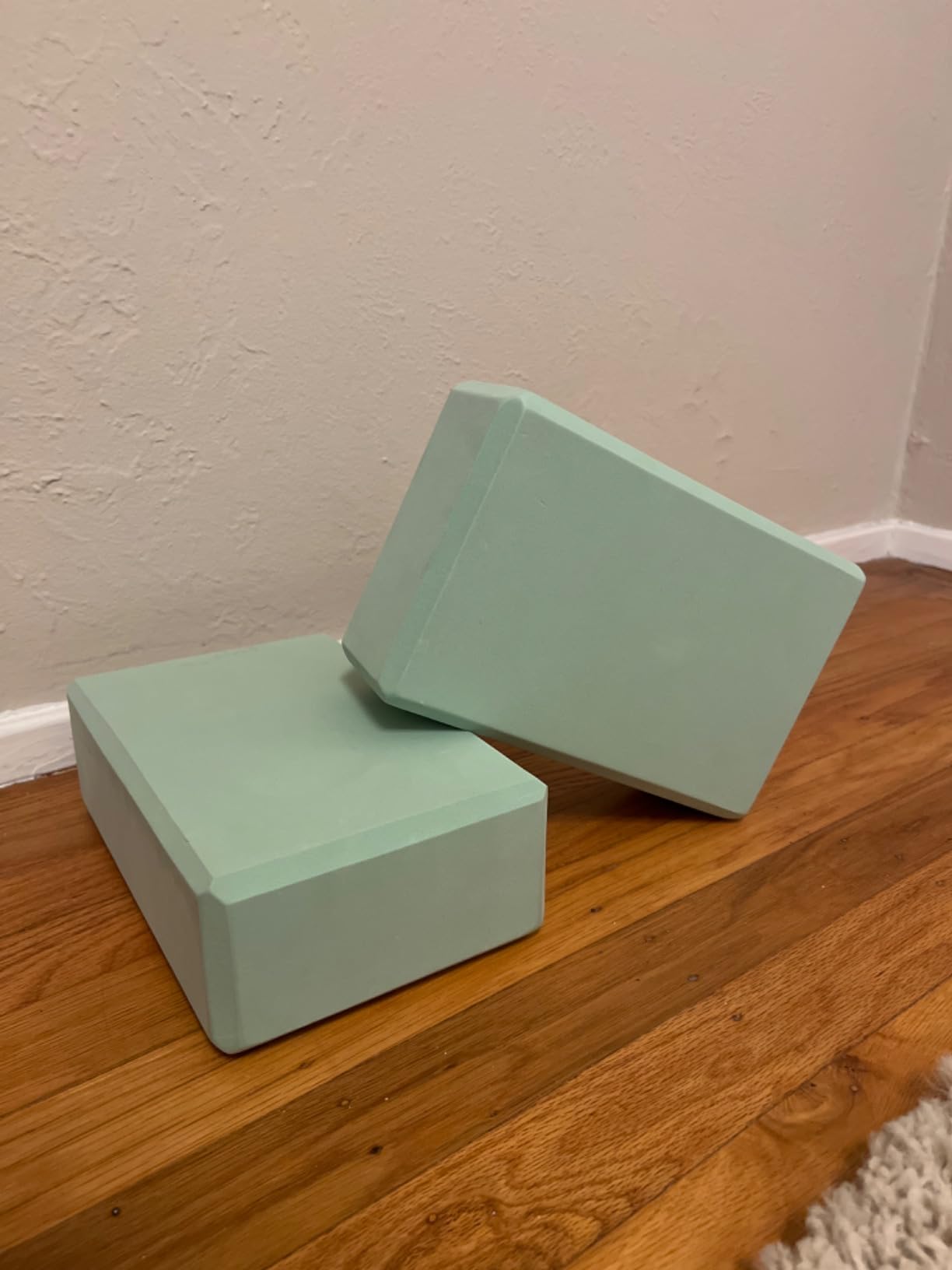 Trideer Yoga Blocks 2 Pack, Soft Non-Slip Foam Blocks with Beveled Edges for Alignment and Stretching in Yoga, Pilates, and Dance - Supportive, Lightweight, Odor Resistant, Latex-Free customer photo 1