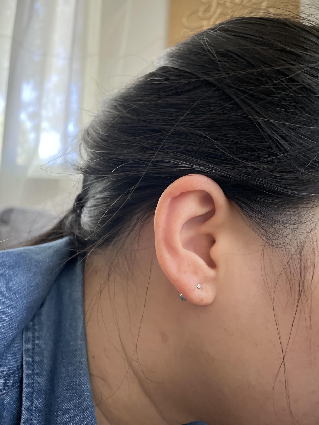 Threadless Flat Back Stud Earrings, 6 Pairs Titanium Hypoallergenic Earrings for Women Men, Cubic Zirconia Silver Gold Stud Earrings Surgical Stainless Steel Stud Earring Set for Cartilage 2-8mm customer photo 1