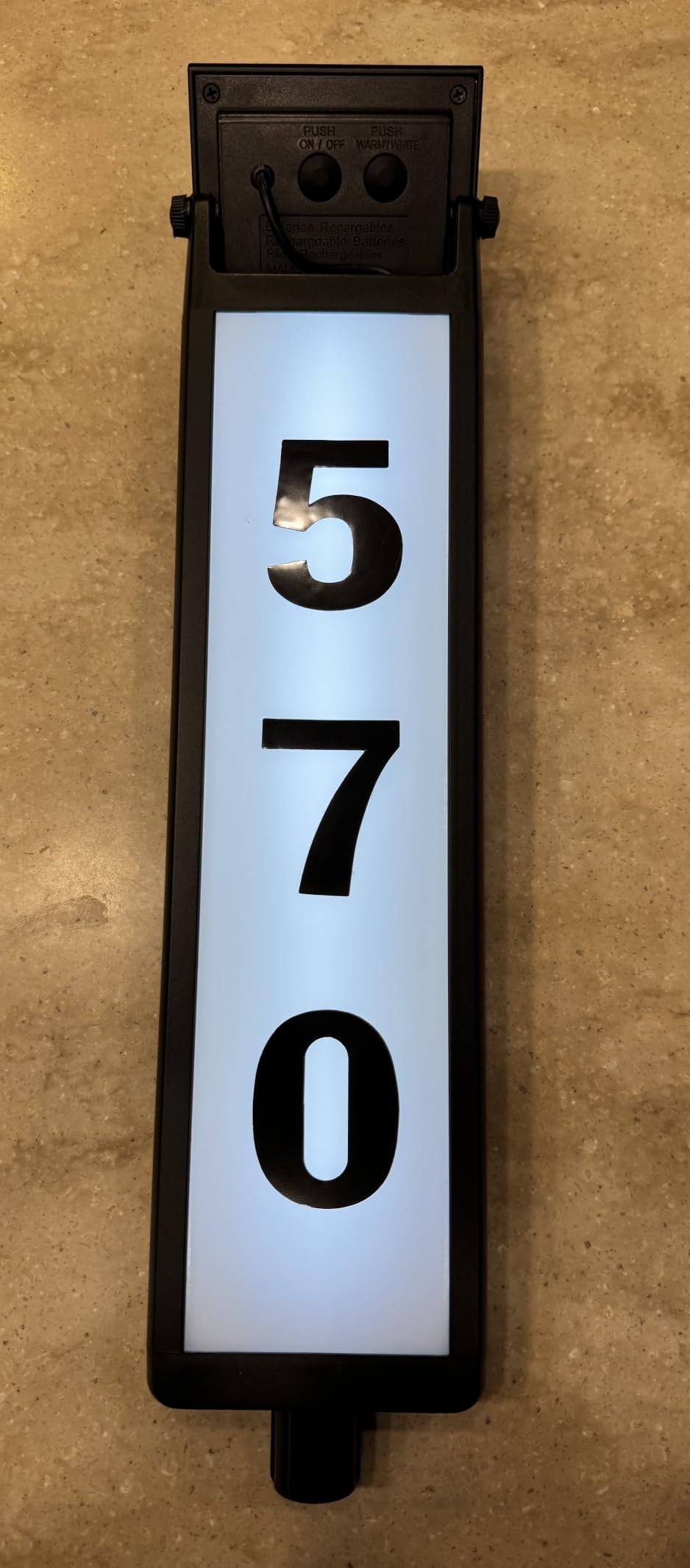 Solar Lighted Illuminated Address Sign, House Numbers for Outside Yard Home | LED Numbers Plaque Outdoor Waterproof Aluminum, Black customer photo 1