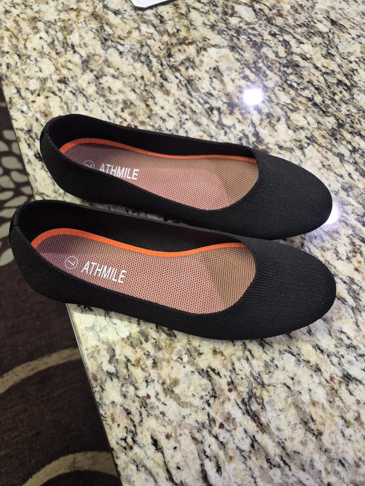ATHMILE Women's Flat Ballet Shoes Knit Flat Shoes for Women Round Toe | Slip on Women Flats for Dressy Casual Office Work Wedding customer photo 1