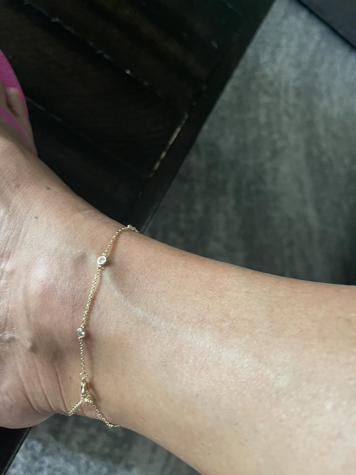 PAVOI 14K Gold Plated Anklets for Women, Trendy Link Chain Ankle Bracelet customer photo 1