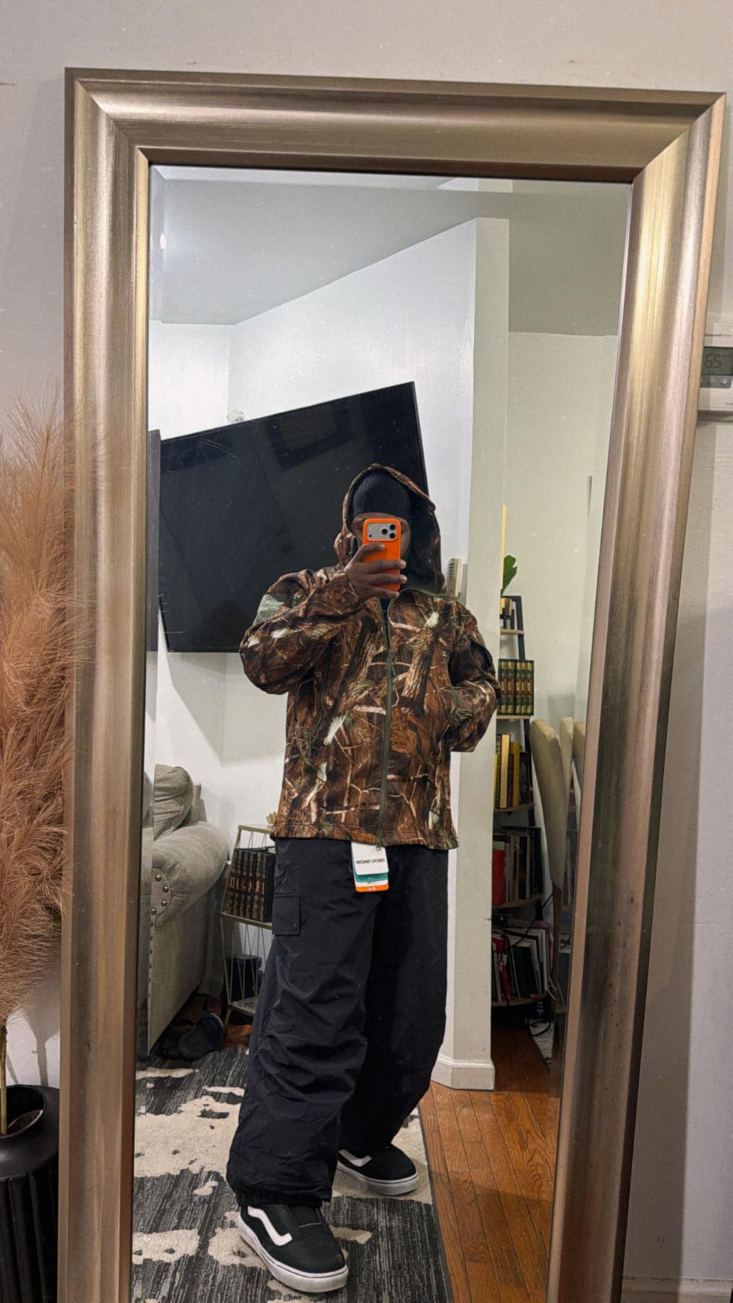 Men's Camo Quiet Hunting Jacket Waterproof Softshell Fleece Lined Camouflage Outdoor Hiking Fishing Coat customer photo 1