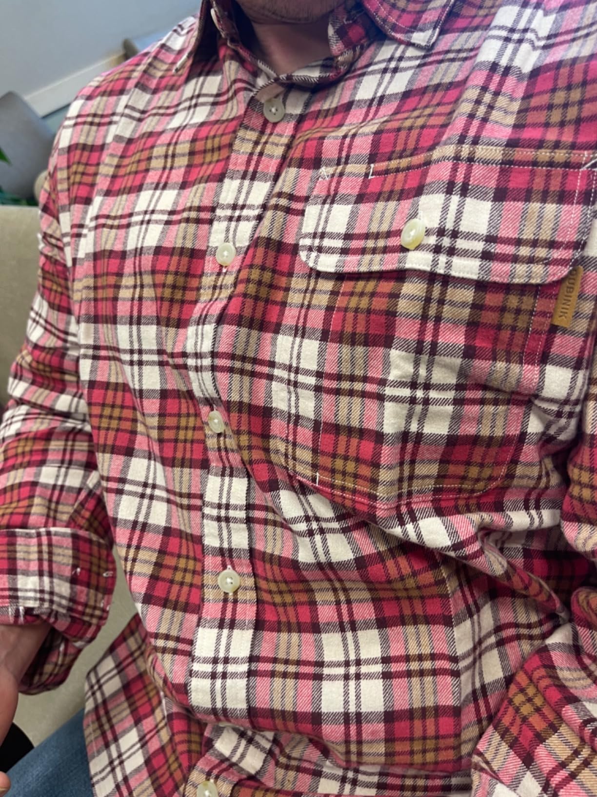 6 oz Flannel Shirt for Men Long Sleeve Button Down Cotton Plaid customer photo 1