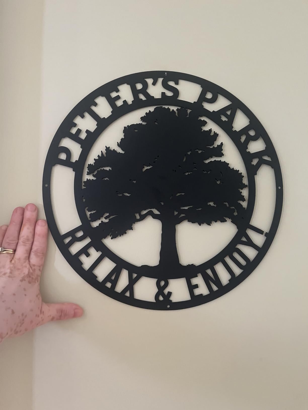 RealSteel Tree of Life Oak Tree, Custom Metal Signs for Outside, Est. Year Monogram, Personalized Metal Wall Decor, Last Name Sign, Family Name Sign, Dad Gift, Outdoor Garden Decor customer photo 2