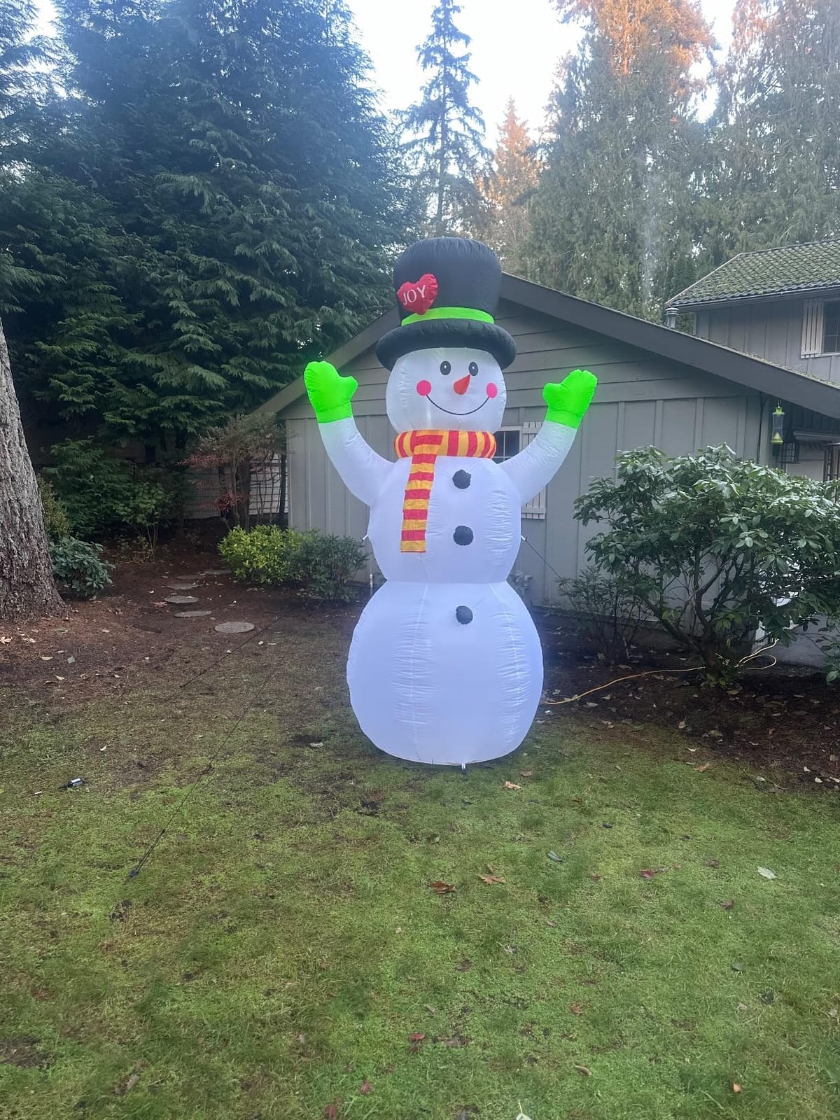 10 FT Christmas Inflatables Snowman Outdoor Yard Decorations, Giant Blow Up Snowman, Built-in Bright LED Lights, Huge Xmas Blowups Snow Man Outside Holiday Decor for Garden Patio Porch Lawn Home Party customer photo 2