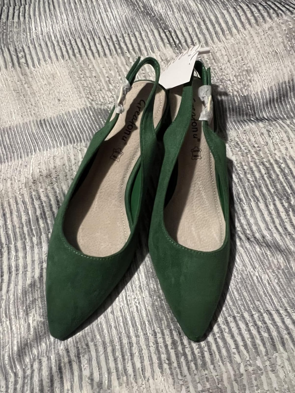Greatonu Women's Kitten Heels Pointed Toe Slingback Dress Pumps Shoes customer photo 1