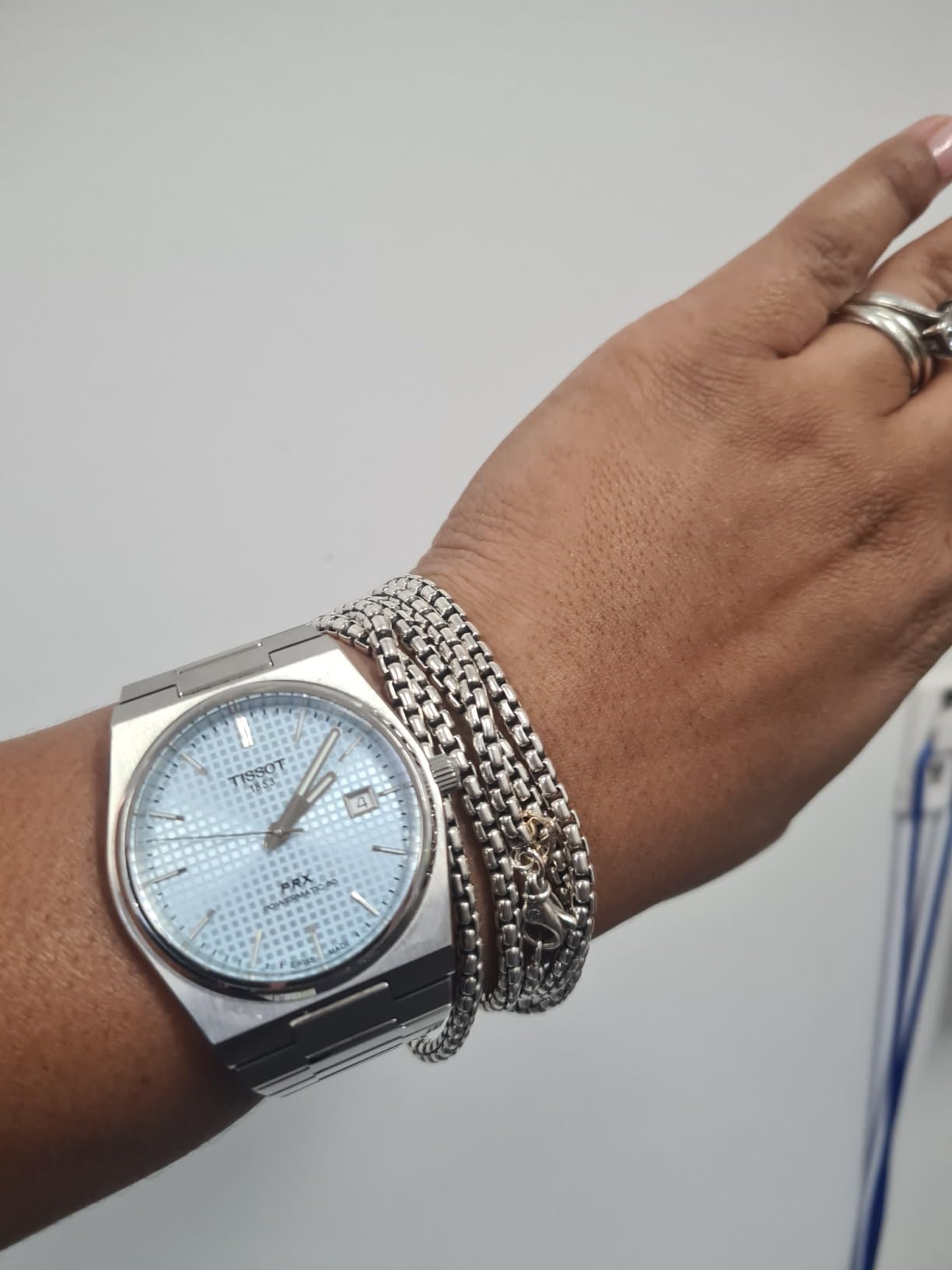 PRX Powermatic 80 316L Stainless Steel case, Swiss Automatic Watch for Men & Women, Ice Blue Dial, Stainless Steel, (T1374071135100) customer photo 1