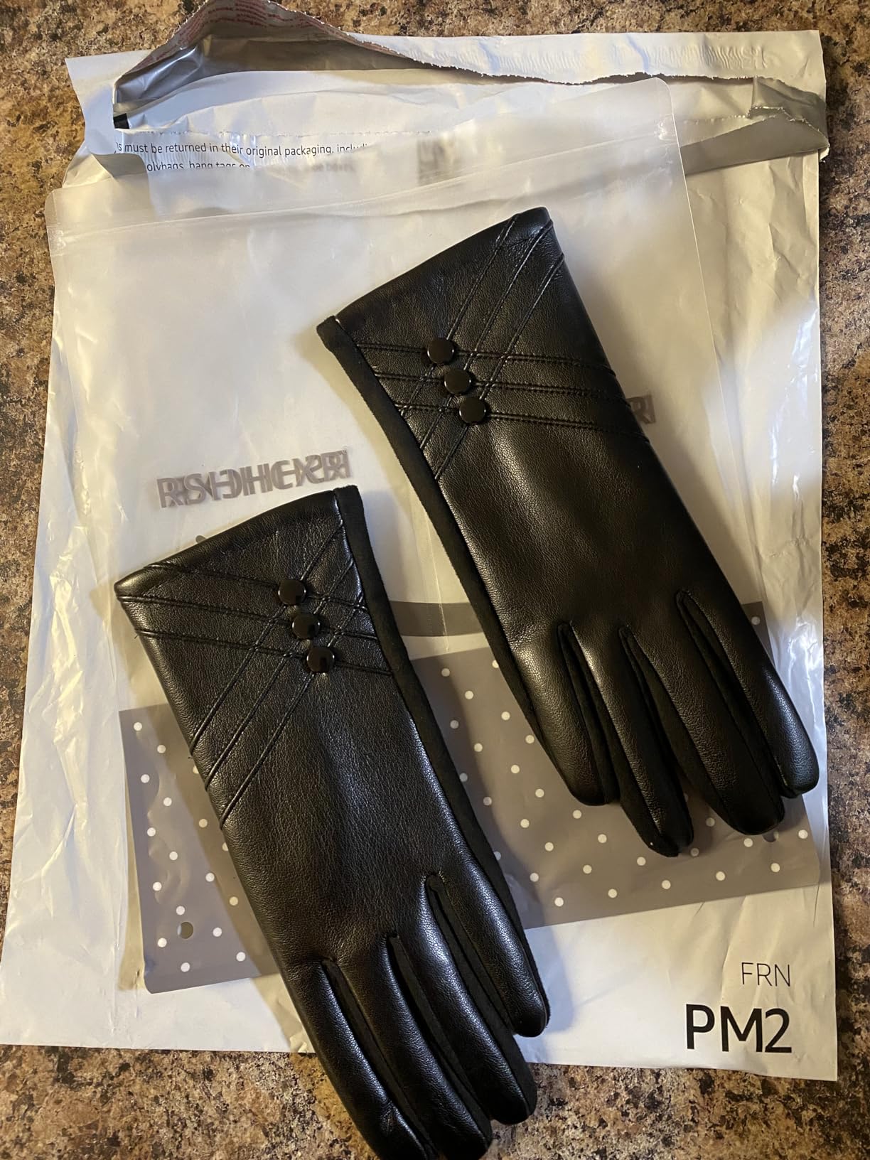 Winter Leather Gloves for Women, With Touchscreen Texting Warm Cashmere Lining Windproof Suede Driving Gloves customer photo 1