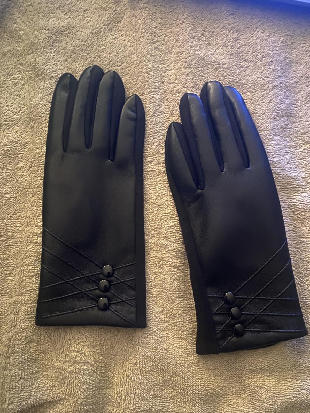 Winter Leather Gloves for Women, With Touchscreen Texting Warm Cashmere Lining Windproof Suede Driving Gloves customer photo 2