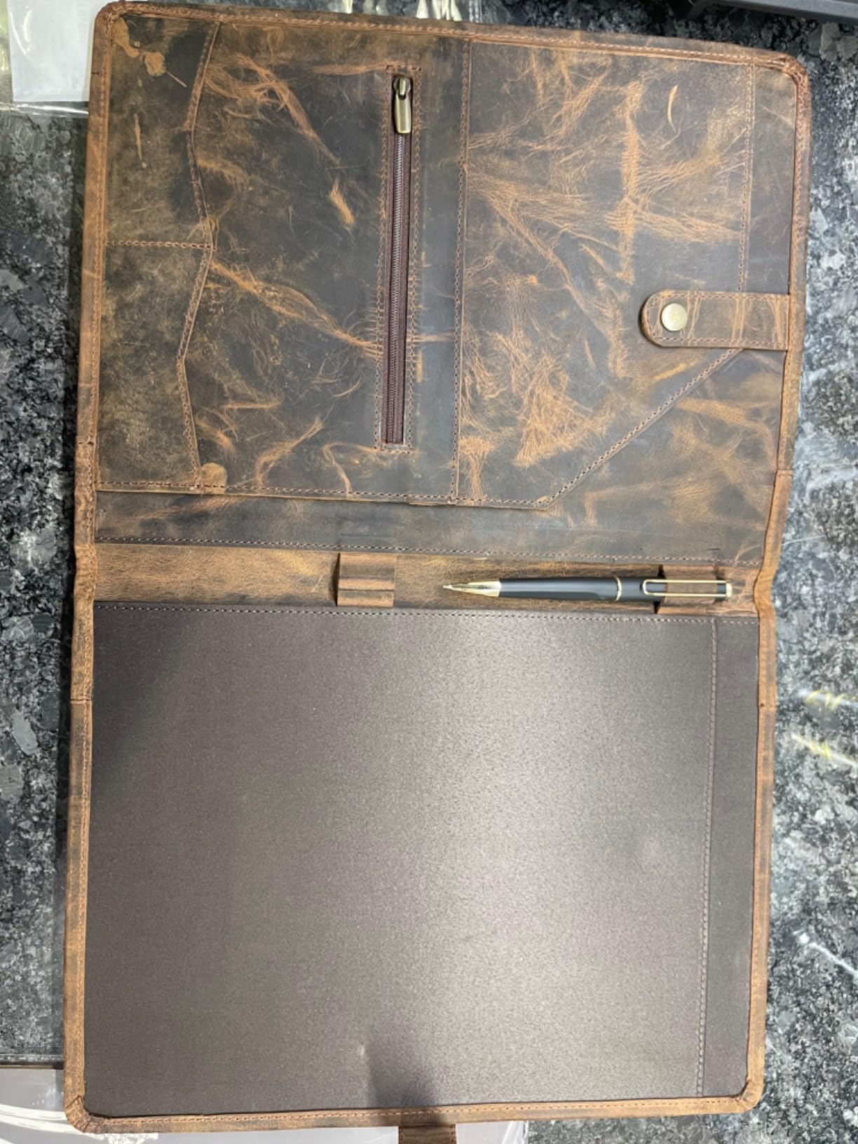 Leather Portfolio, Leather Binder with Pen, Leather Portfolio for Men and Women, Leather Padfolio, Leather Folder, Portfolio Binder, Business Portfolio Men and Women customer photo 1