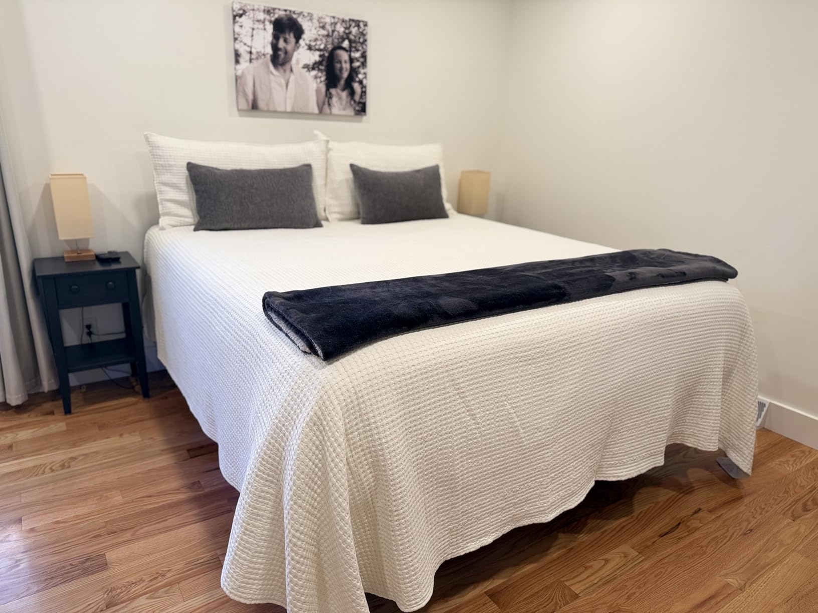 Levtex Home Mills Waffle King Bedspread Set (122x106in) with 2 Pillow Shams (36x20in) - Ochre - Cotton Waffle King Size Bedspread Set - Soft, Pre-Washed customer photo 2