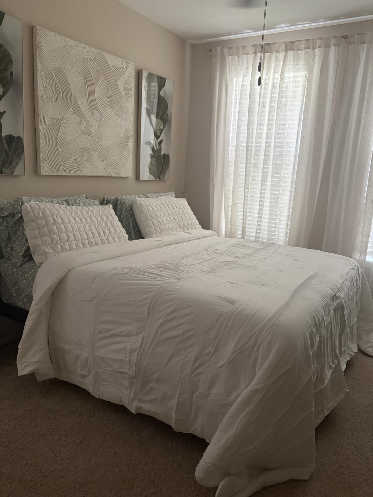 Bedsure King Comforter Set, Beige Soft Prewashed Bedding for All Seasons, 3 Pieces GentleSoft™ Bed Set, 1 Lightweight Comforter (104