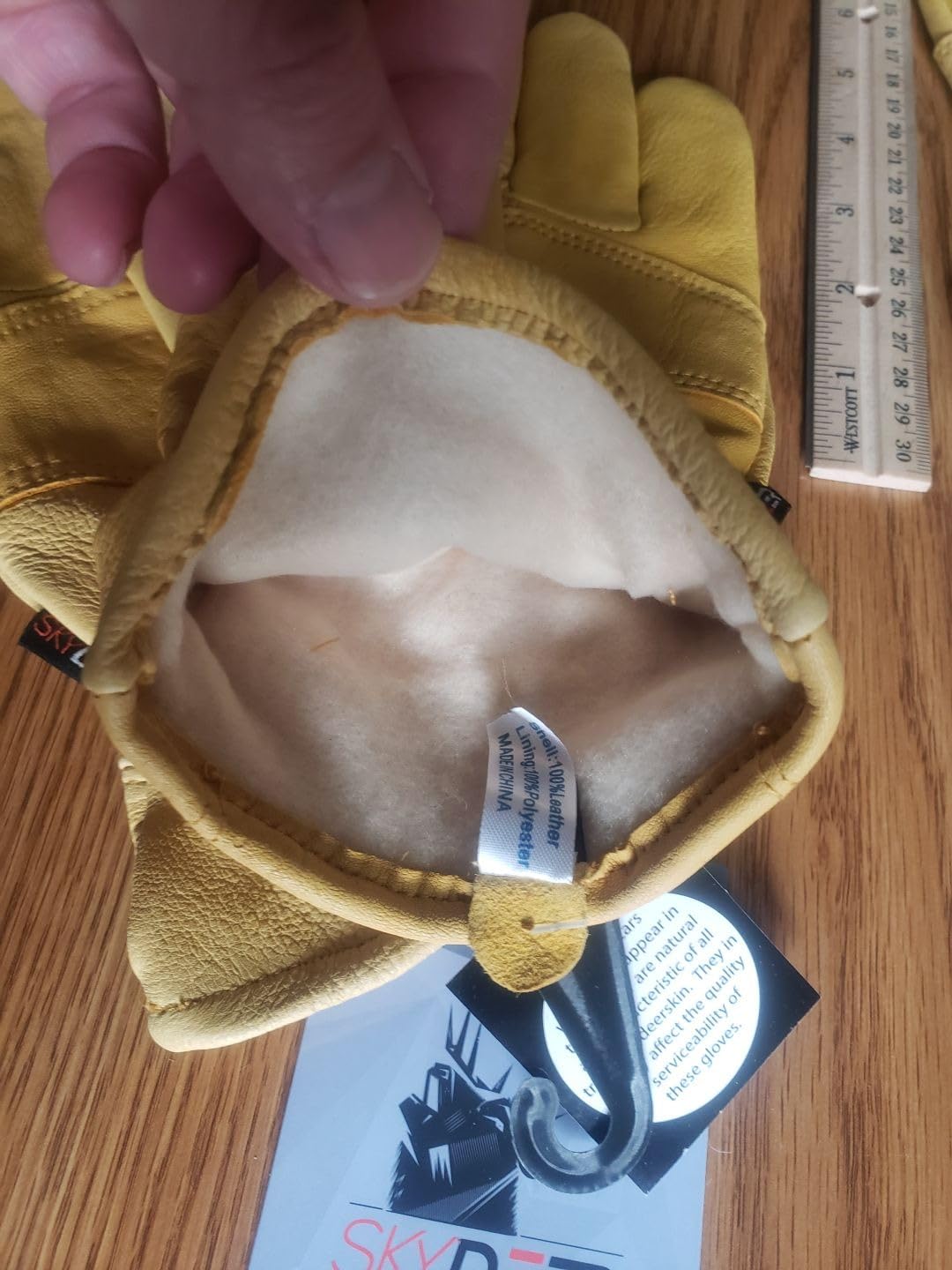SKYDEER 100% Full Grain Deerskin Leather Winter Gloves for Men, Warm Work Gloves, Thermal Insulated Truck Driving Gloves customer photo 1