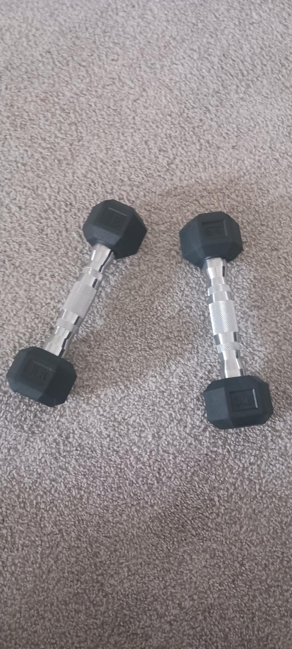 HANDBODE Hex Dumbbell Set of 2, Rubber Encased Fixed Dumbbells, 2.5-65 lb | Non-Slip Comfortable Handles, Hand Weights for Strength Training, Ideal for Home Gym Workouts customer photo 2
