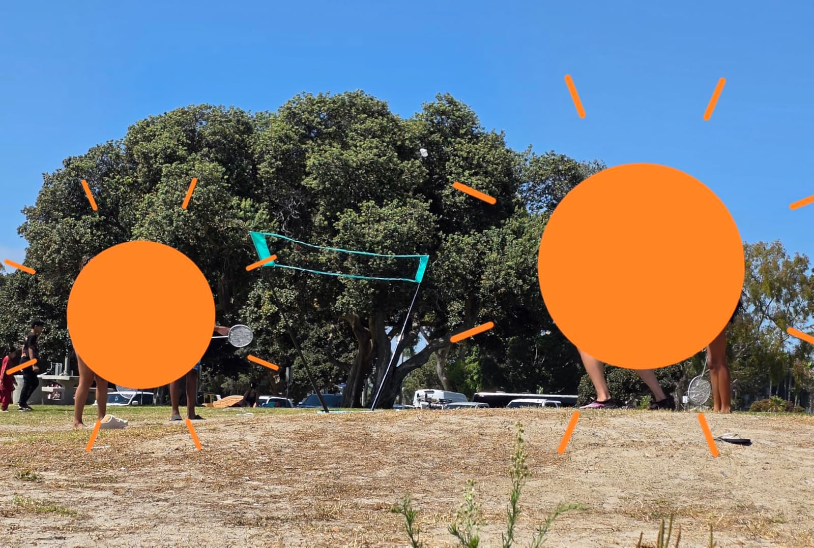 EasyGo Badminton Set with Net, 4 Rackets, 4 Shuttlecocks, Portable Storage Box, for Backyards, Outdoor Games, Yard Games customer photo 1