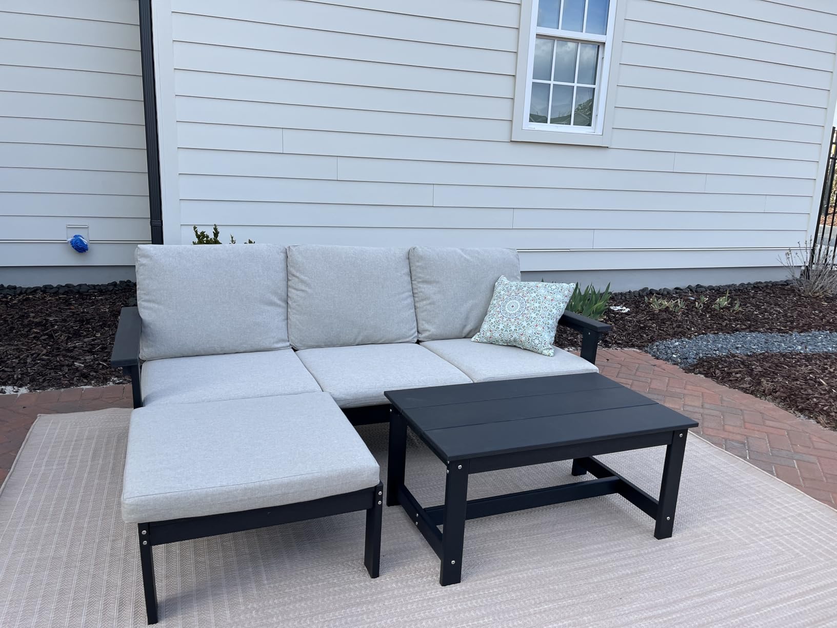 Adiva Rugs Outdoor Indoor Area Rug, Weather Resistant, Easy to Clean, Stain Resistant Floor Mat for Dining Room, Backyard, Deck, Patio (Wooden, 9' x 12') customer photo 1