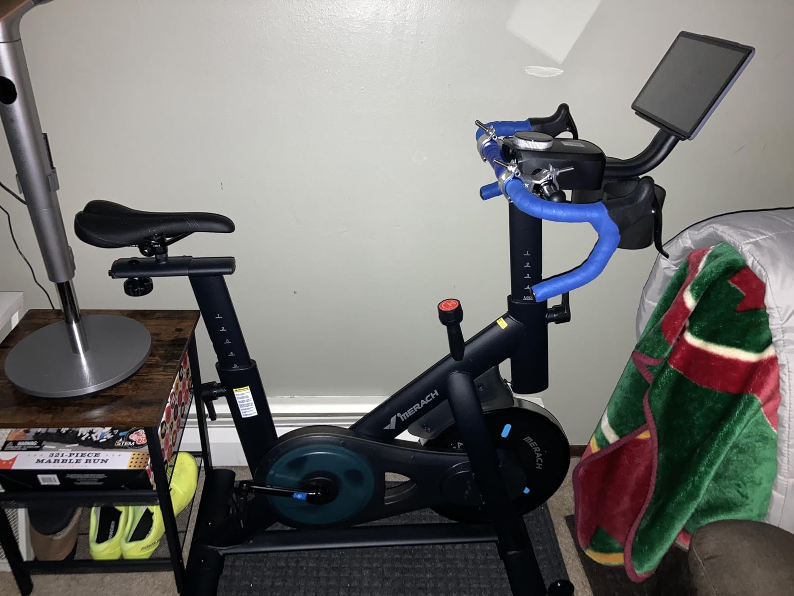 MERACH Exercise Bike, Magnetic Friction Stationary Bike for Home with APP | Low Noise Indoor Cycling Spin Bike with 300lbs Weight Capacity, Adjustable Seat & Handlebars, Fitness Courses for Weight Loss customer photo 2