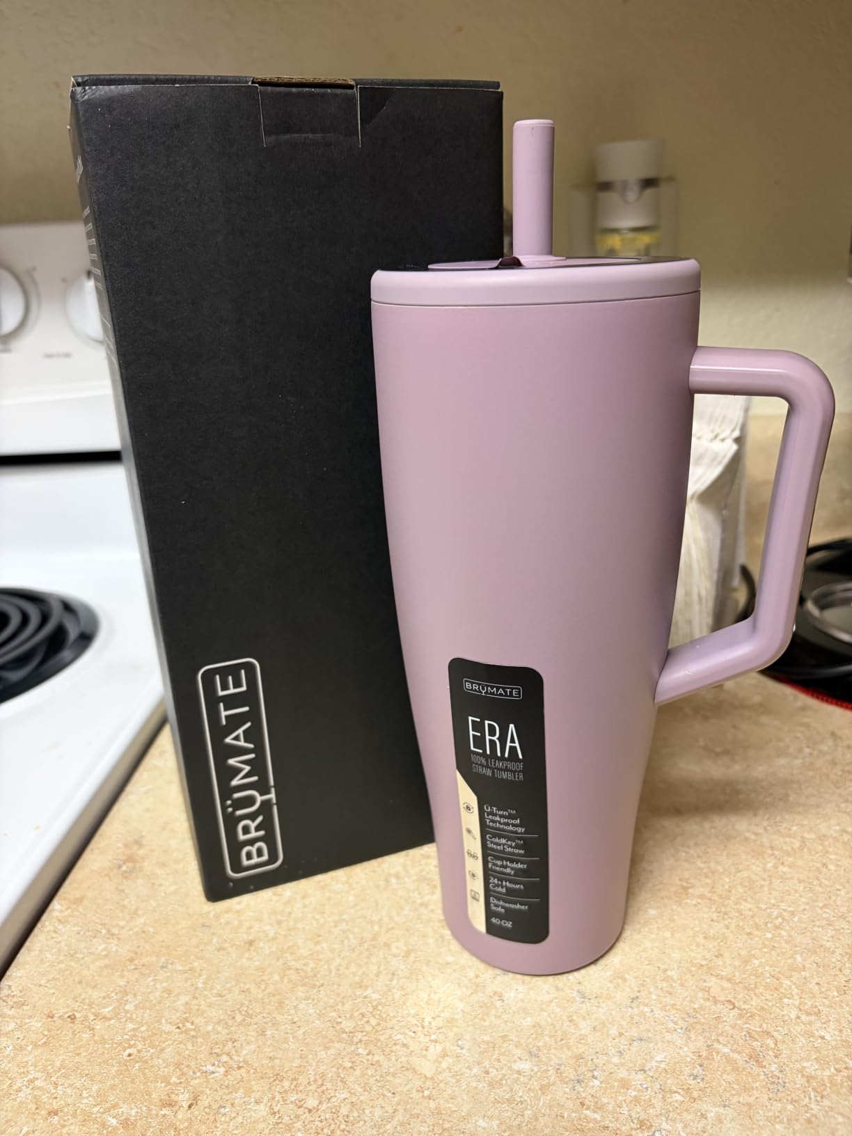 Era 40 oz Tumbler with Handle and Straw | 100% Leakproof Insulated Water Bottle Tumbler with Lid and Flexible SoftSip Straw | Made of Stainless Steel | Cup Holder Friendly | 40oz (Sage) customer photo 2