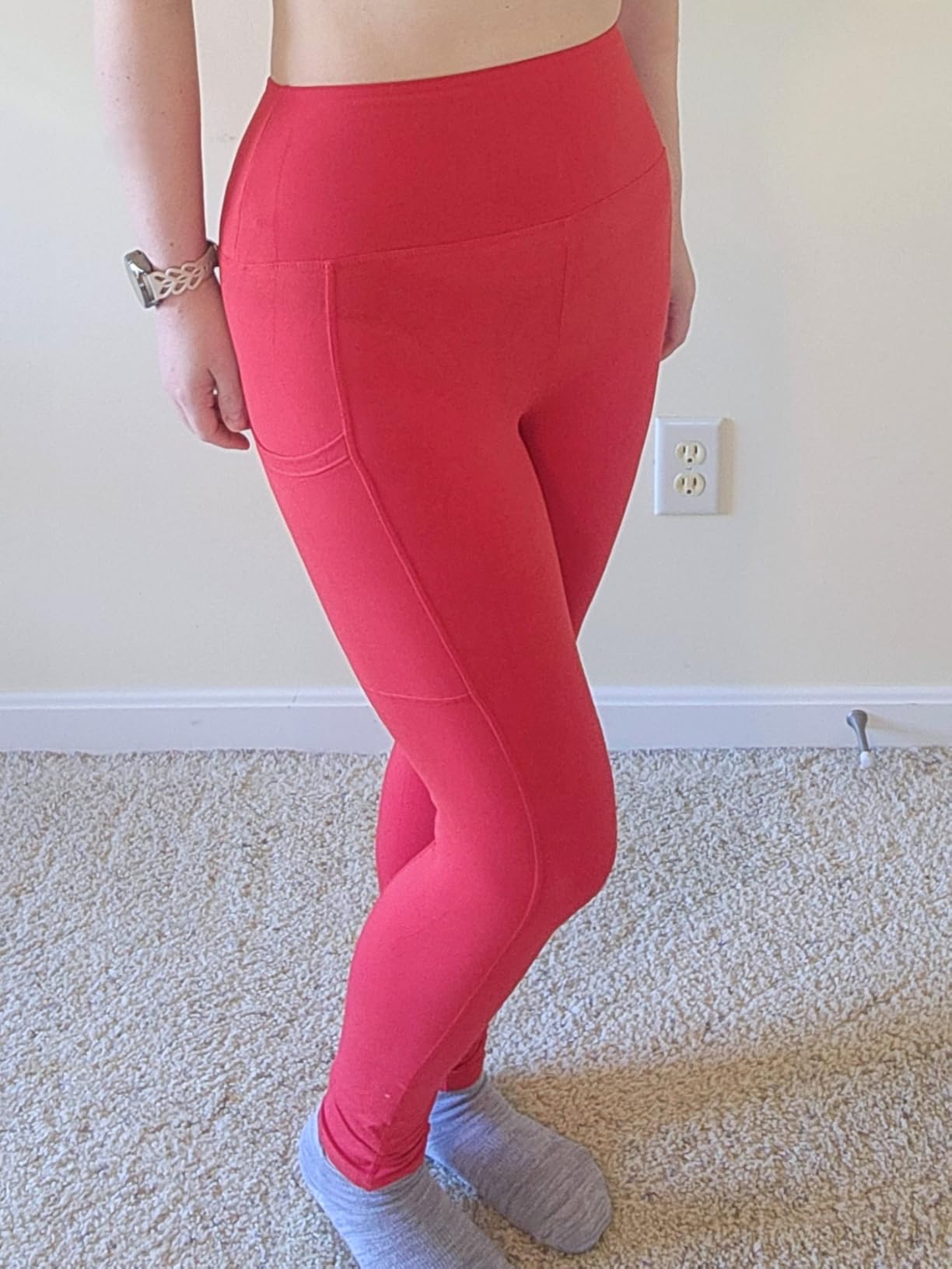 SINOPHANT High Waisted Leggings with Pockets Women, Full Length Capri Buttery Soft Stretchy Yoga Pants customer photo 2