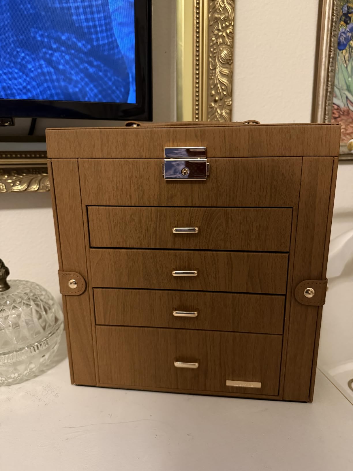 Homde Large Jewelry Box for Women: 5-Layer Organizer with Lock for Dresser | Separated Storage for Necklace Earring Ring Watch to Sort Daily Jewelry - Keep Vanities Tidy - Birthday Gift customer photo 1