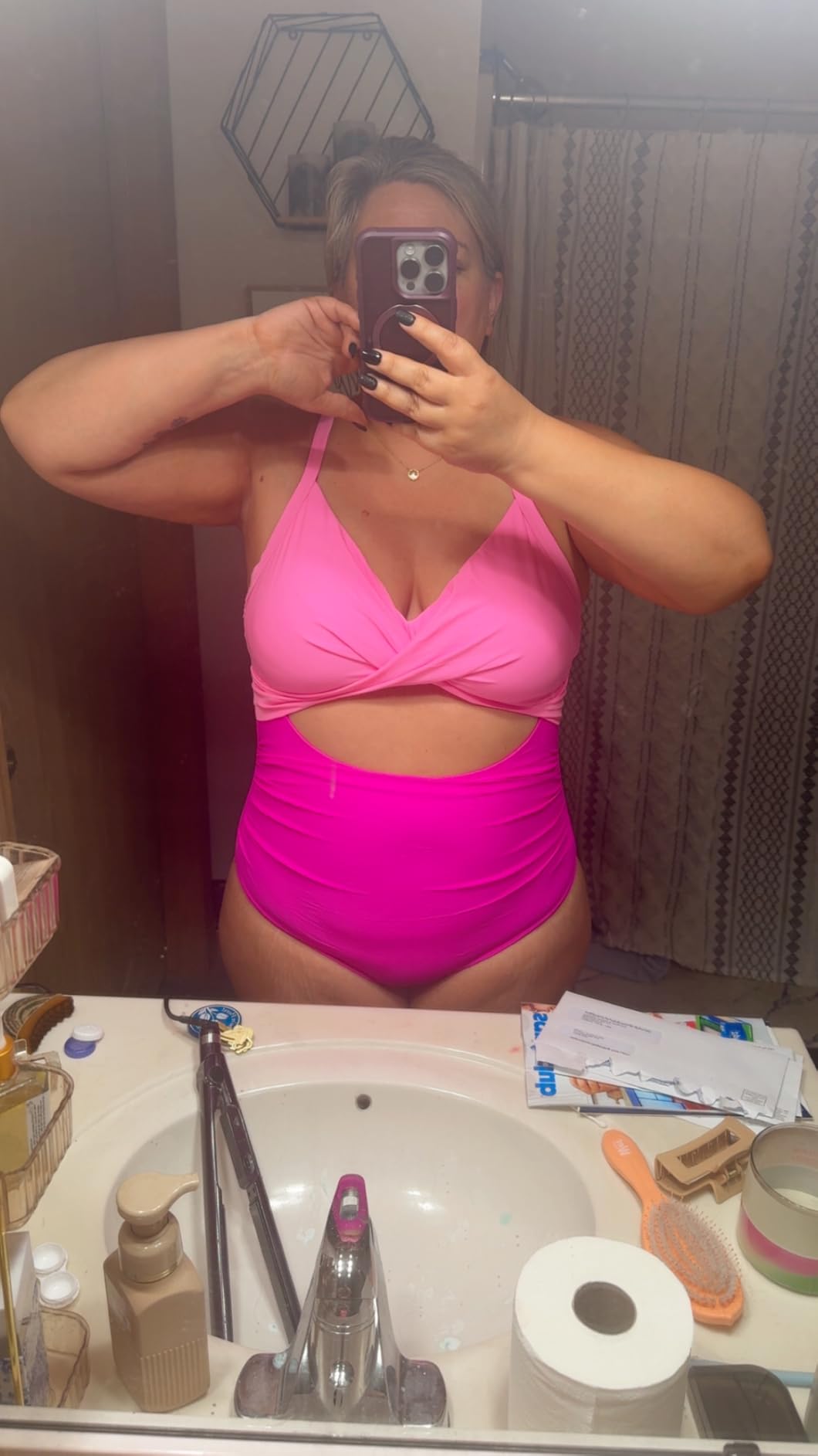 Eomenie Women's Tummy Control One Piece Swimsuit Cutout Bathing Suit customer photo 2