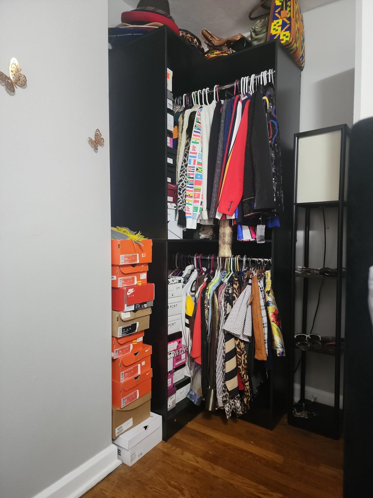 Armocity Corner Closet System, 32 Inches Wide Wood Unit with 2 Hanging Rods and All Hardware Kits, 3-Tier 80'' Height Wood Closet Tower, White customer photo 1