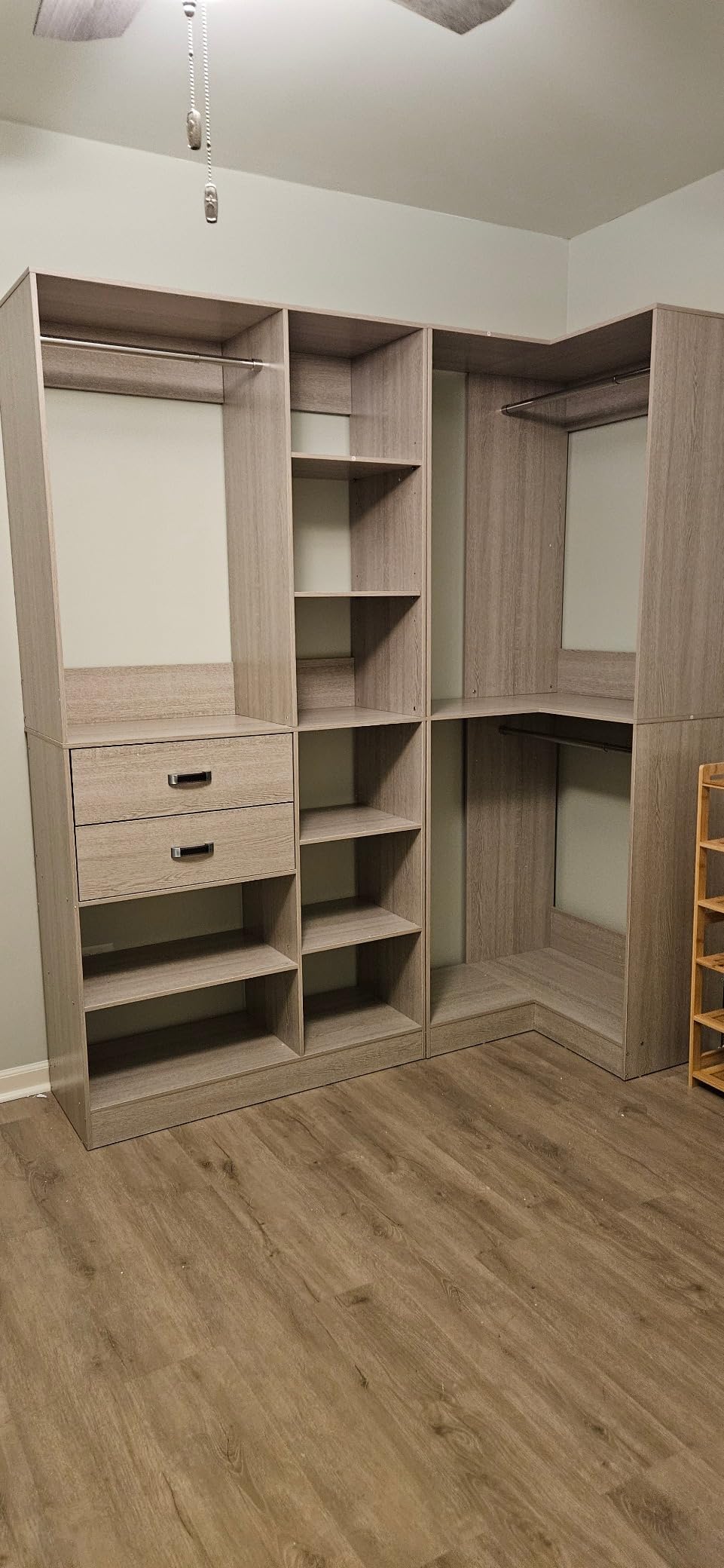 Armocity Corner Closet System, 32 Inches Wide Wood Unit with 2 Hanging Rods and All Hardware Kits, 3-Tier 80'' Height Wood Closet Tower, White customer photo 2