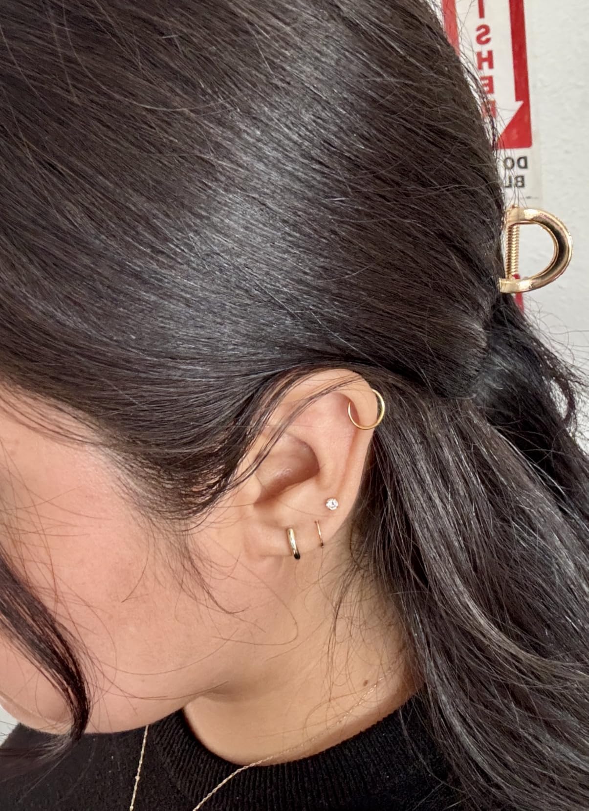 PAVOI Gold Hoop Earrings for Women, 3-Pair Small Huggie Earrings Set | Hypoallergenic Earrings with 925 Sterling Silver Posts, 14K & 18K Gold Plated Piercing Earrings with Cubic Zirconia customer photo 2