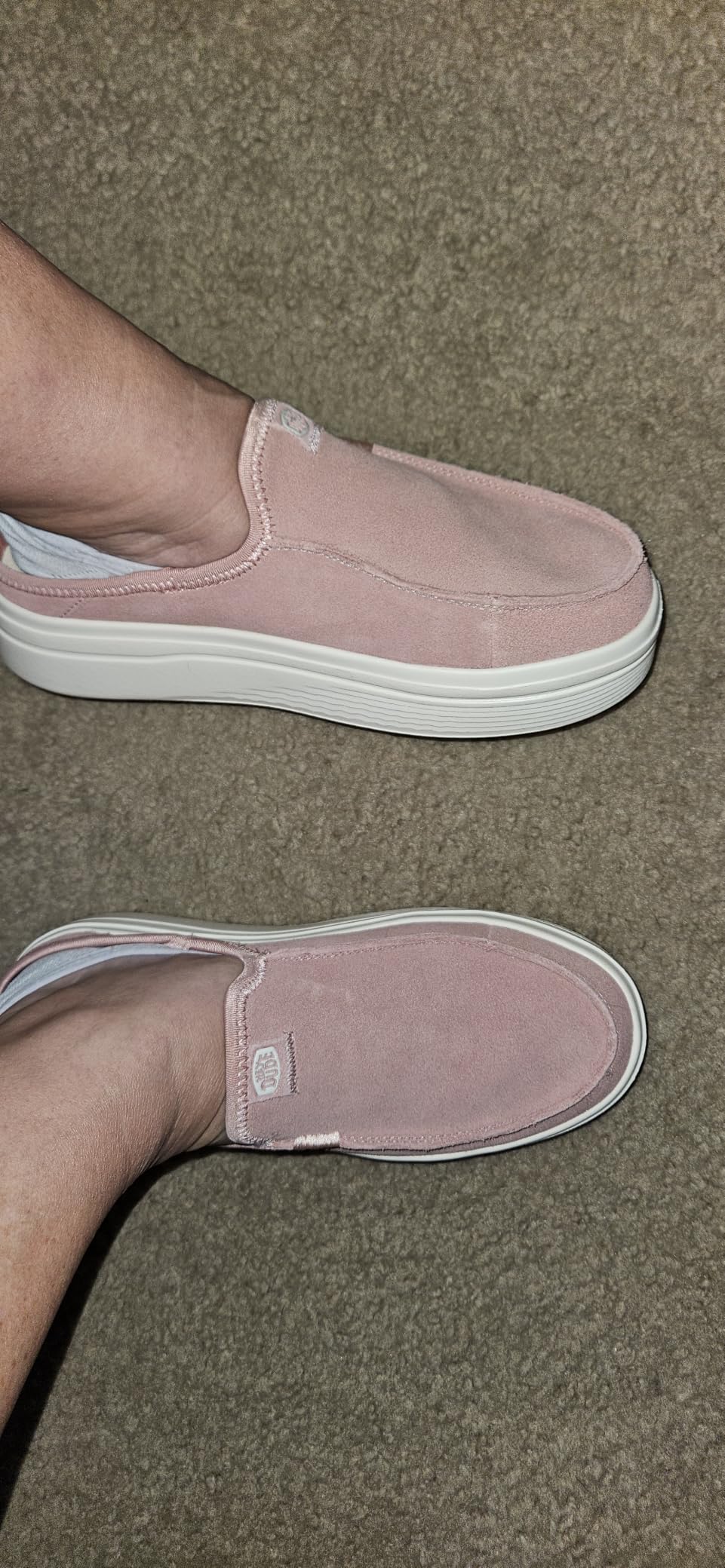 HEYDUDE Women's Austin Lift Platform Mule | Suede Slip On Shoe customer photo 2
