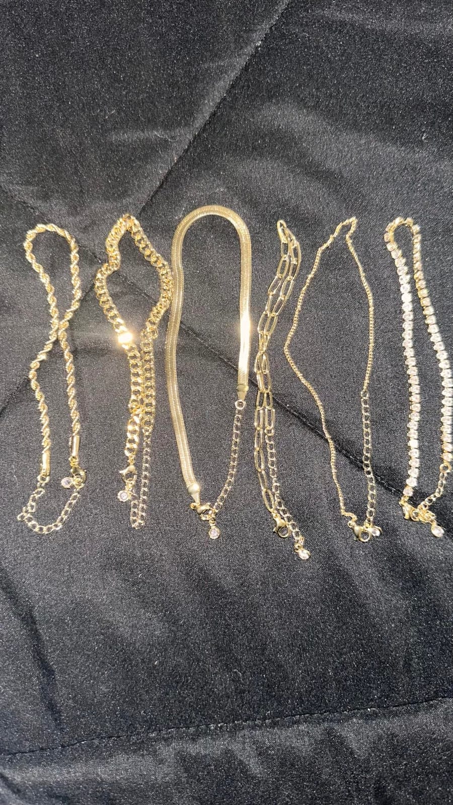 Dainty Ankle Bracelets for Women Waterproof | Layered Gold Plated Tennis Cuban Cuban Rope Paperclip Beaded Link Chains Set customer photo 1