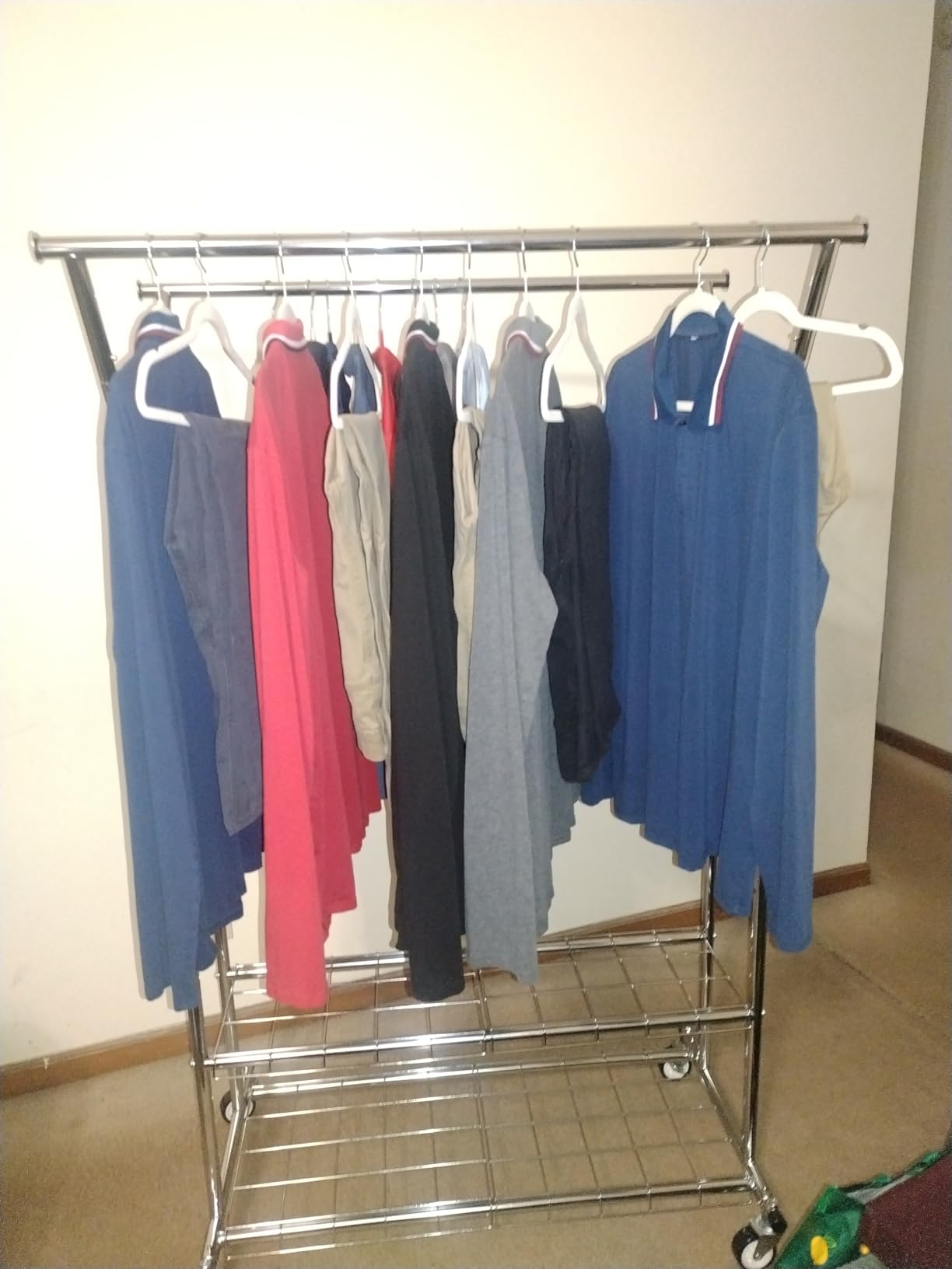 HYSEYY Heavy Duty Clothes Rack, Rolling Clothing Rack With Shelves Load 620 LBS, Double Rod Clothing Racks for Hanging Clothes, Portable & Adjustable Clothes Rack with Wheels Garment Rack customer photo 1