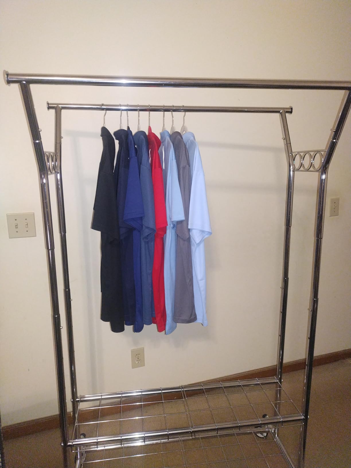 HYSEYY Heavy Duty Clothes Rack, Rolling Clothing Rack With Shelves Load 620 LBS, Double Rod Clothing Racks for Hanging Clothes, Portable & Adjustable Clothes Rack with Wheels Garment Rack customer photo 2