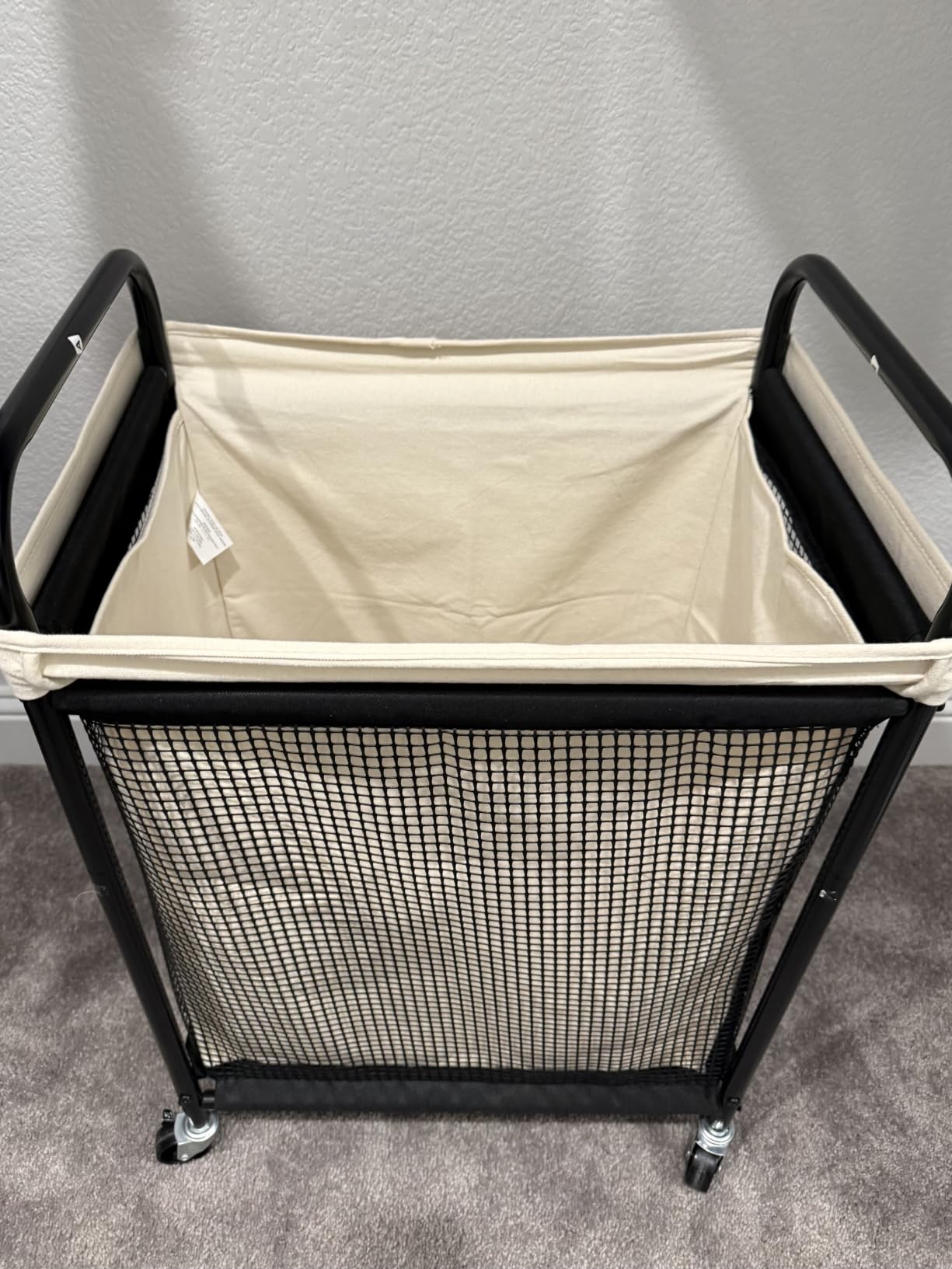 STO STO Laundry Hamper 2 Section, 100L Rolling Laundry Sorter Cart with Removable and Washable Liner Bag, Clothes Hamper with Wheels and Metal Handle for Laundry Room and Bedroom customer photo 2