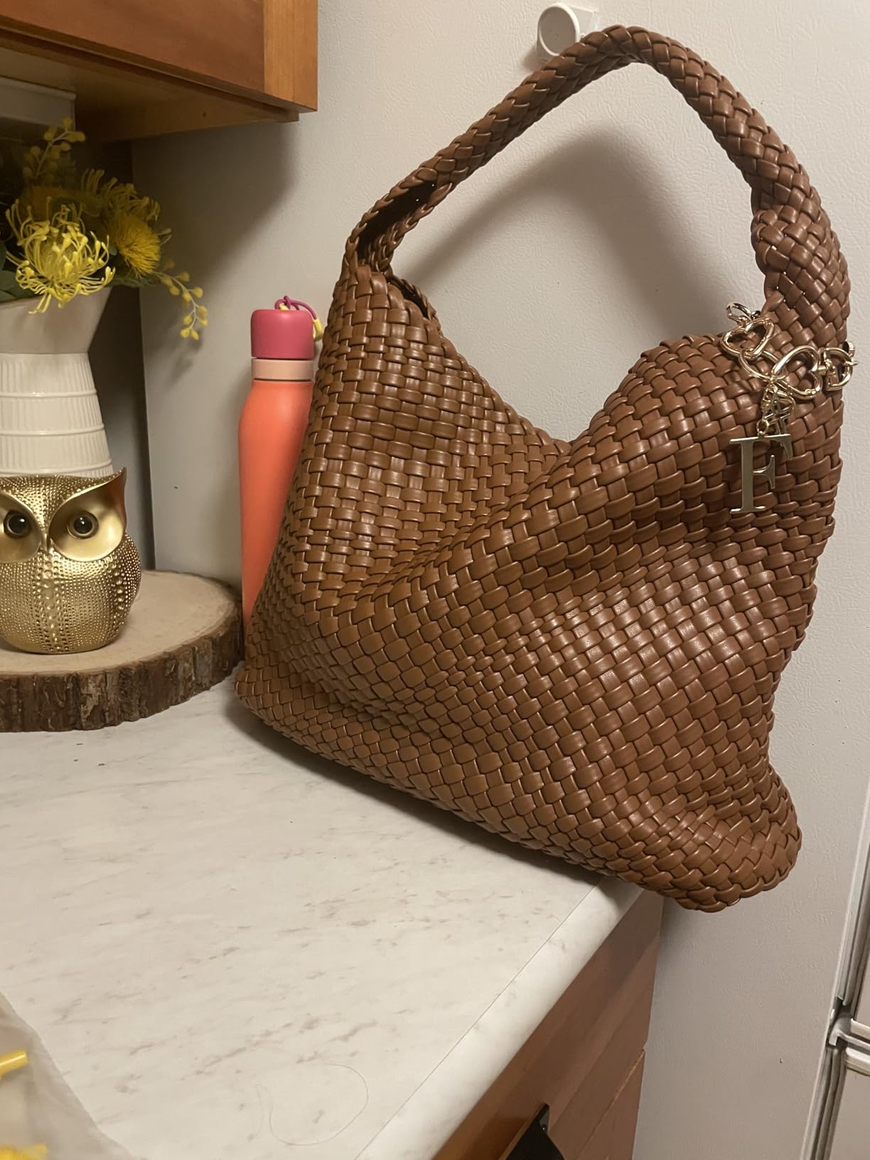 MELOLILA Large Woven Tote Bag for Women Weave Purse Woven Leather Handbag customer photo 1