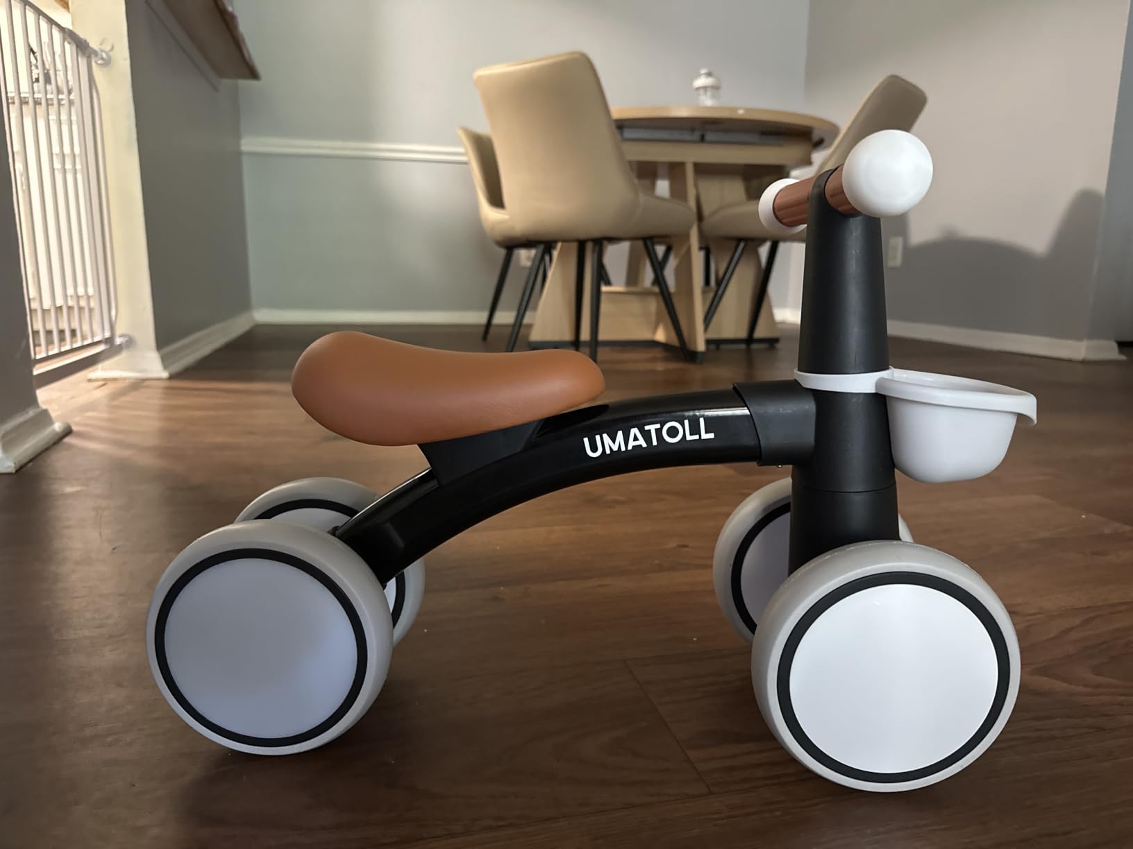 Umatoll Baby Balance Bike Toy for 1 Year Old Boy Girl, First Birthday Gift | 12-24 Months Toddler First Ride on Toys, Colorful Lighting Rear Wheels, Adjustable Seat Baby Walker, Basket customer photo 1