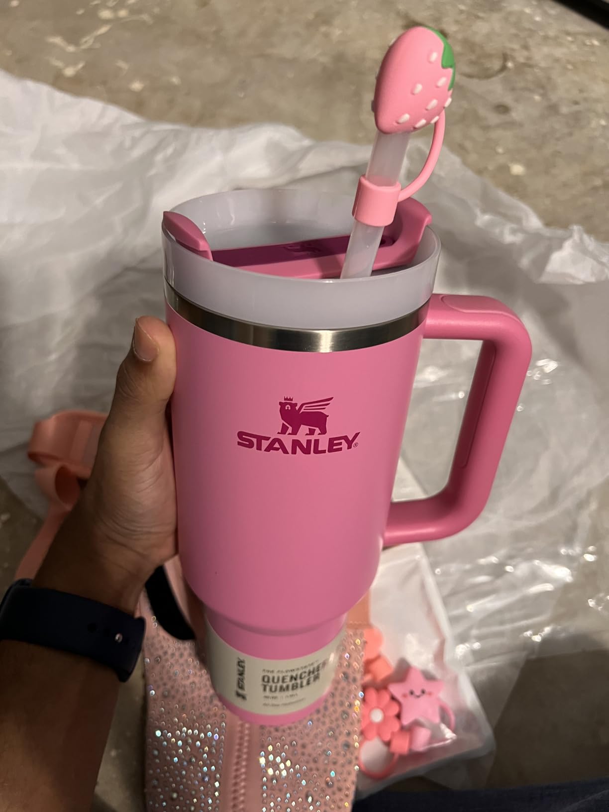 STANLEY Quencher H2.0 Flow State Tumbler, 40 oz, Peony | Handle and Straw | 3-Position Lid | Cup Holder Compatible for Travel | Insulated Stainless Steel Cup | BPA-Free customer photo 1